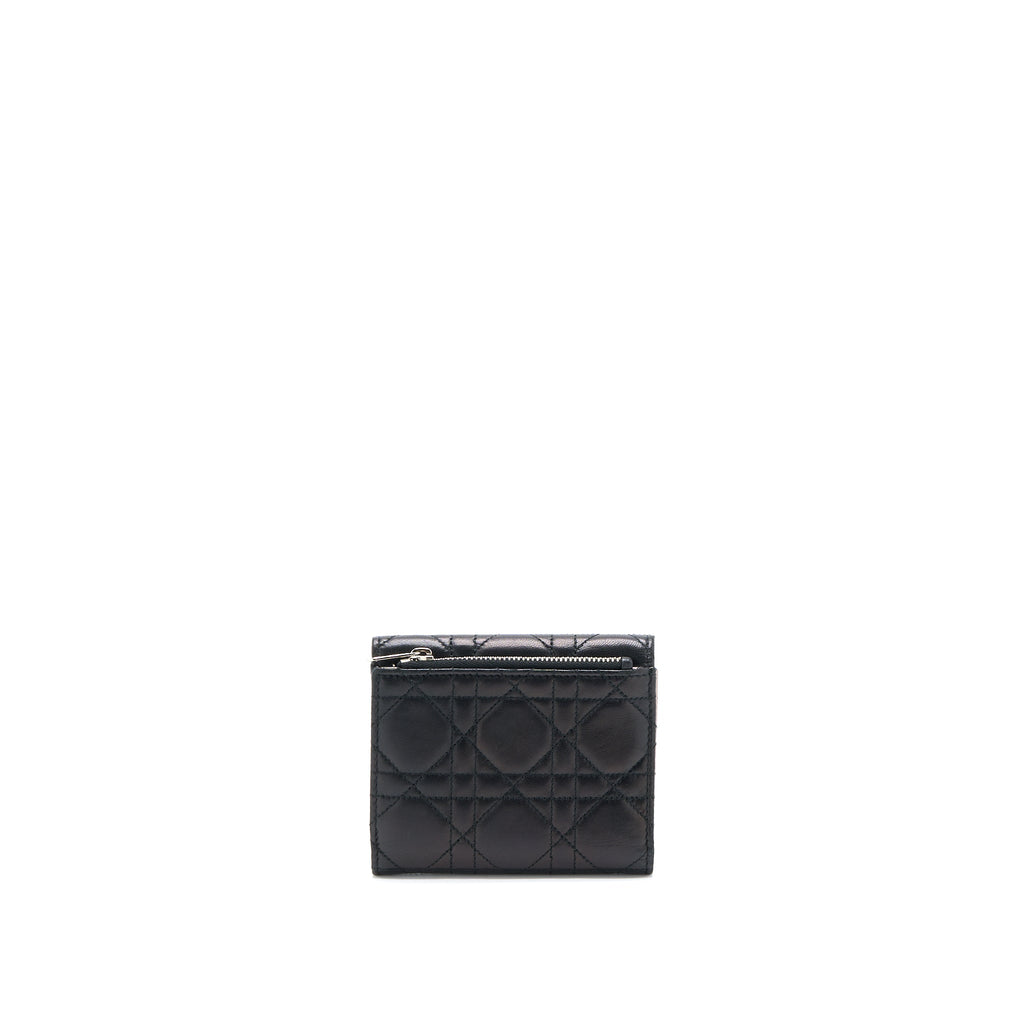 DIOR COMPACT WALLET LAMBSKIN BLACK/PINK SHW