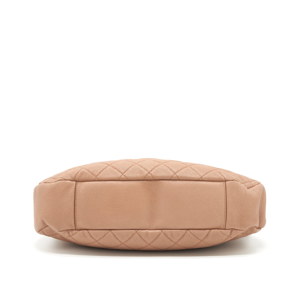 CHANEL ROUND FLAP BAG CAVIAR DARK BEIGE GHW
