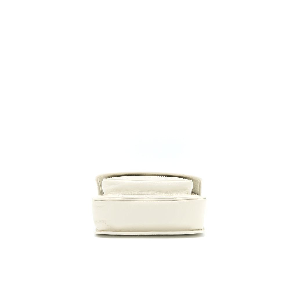 SAINT LAURENT NIKI BABY CHAIN BAG IN CRINKLED CALFSKIN BLANC SHW