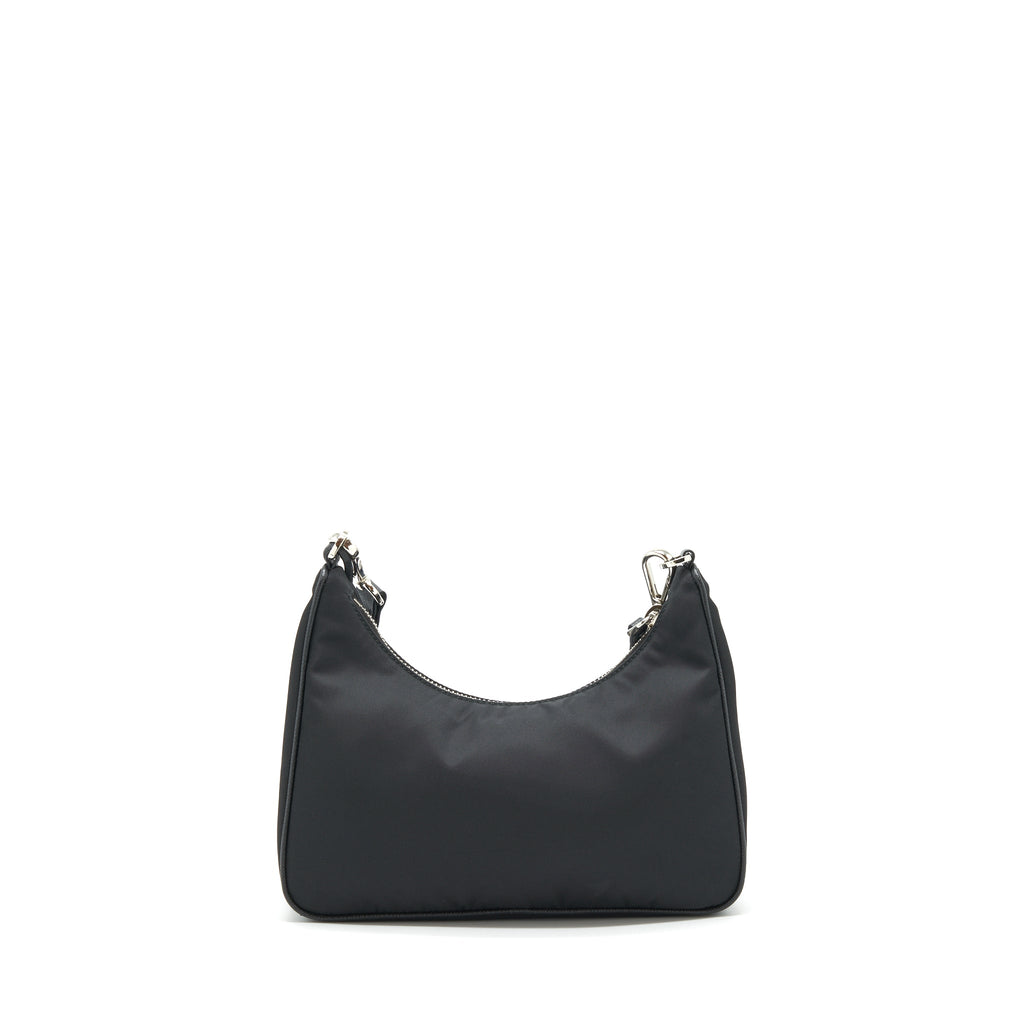 PRADA REEDITION 2005 RE NYLON BAG BLACK SHW(CHAIN HANDLE MISSING）