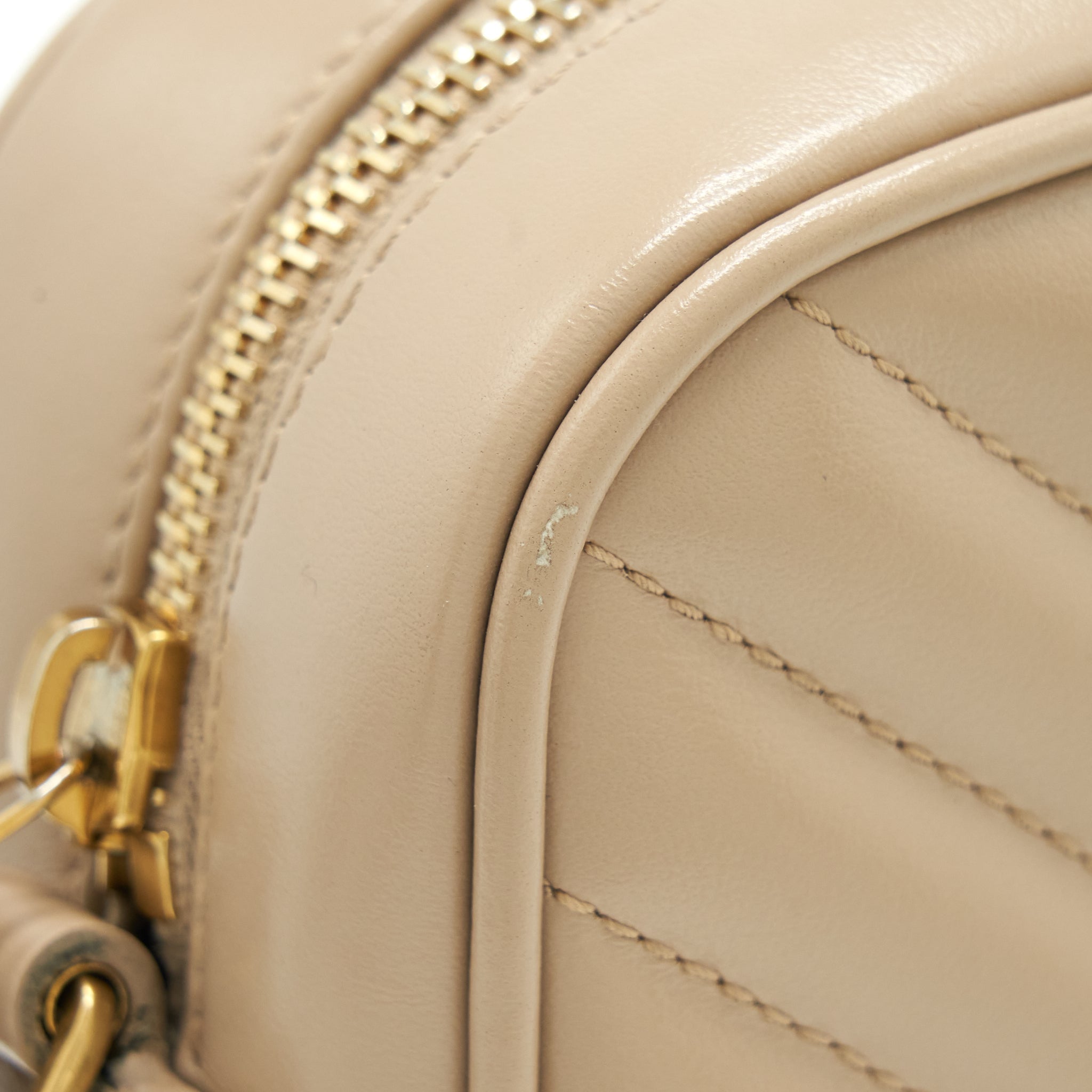 SAINT LAURENT LOU CAMERA BAG CALFSKIN DARK BEIGE GHW