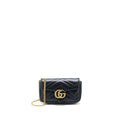 GUCCI GG MARMONT SUPER MINI BAG CALFSKIN BLACK GHW