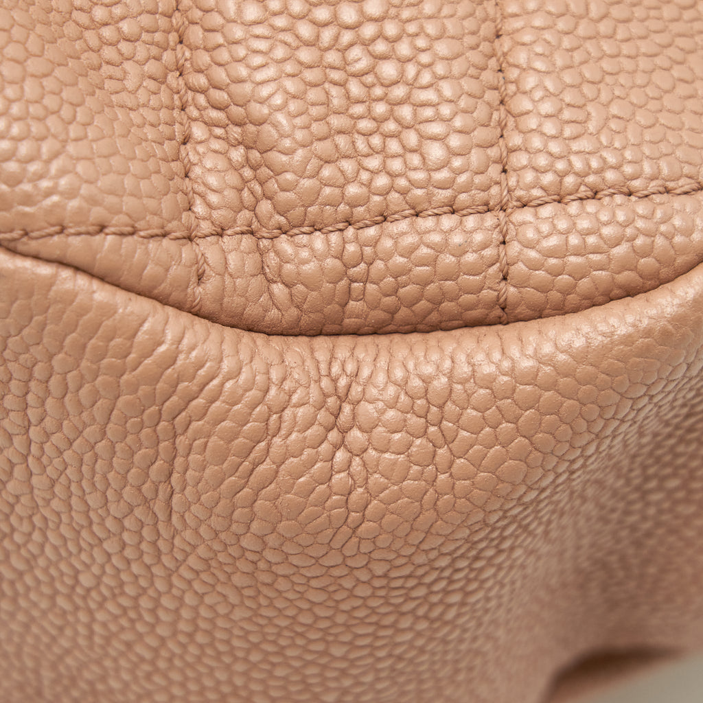 CHANEL ROUND FLAP BAG CAVIAR DARK BEIGE GHW