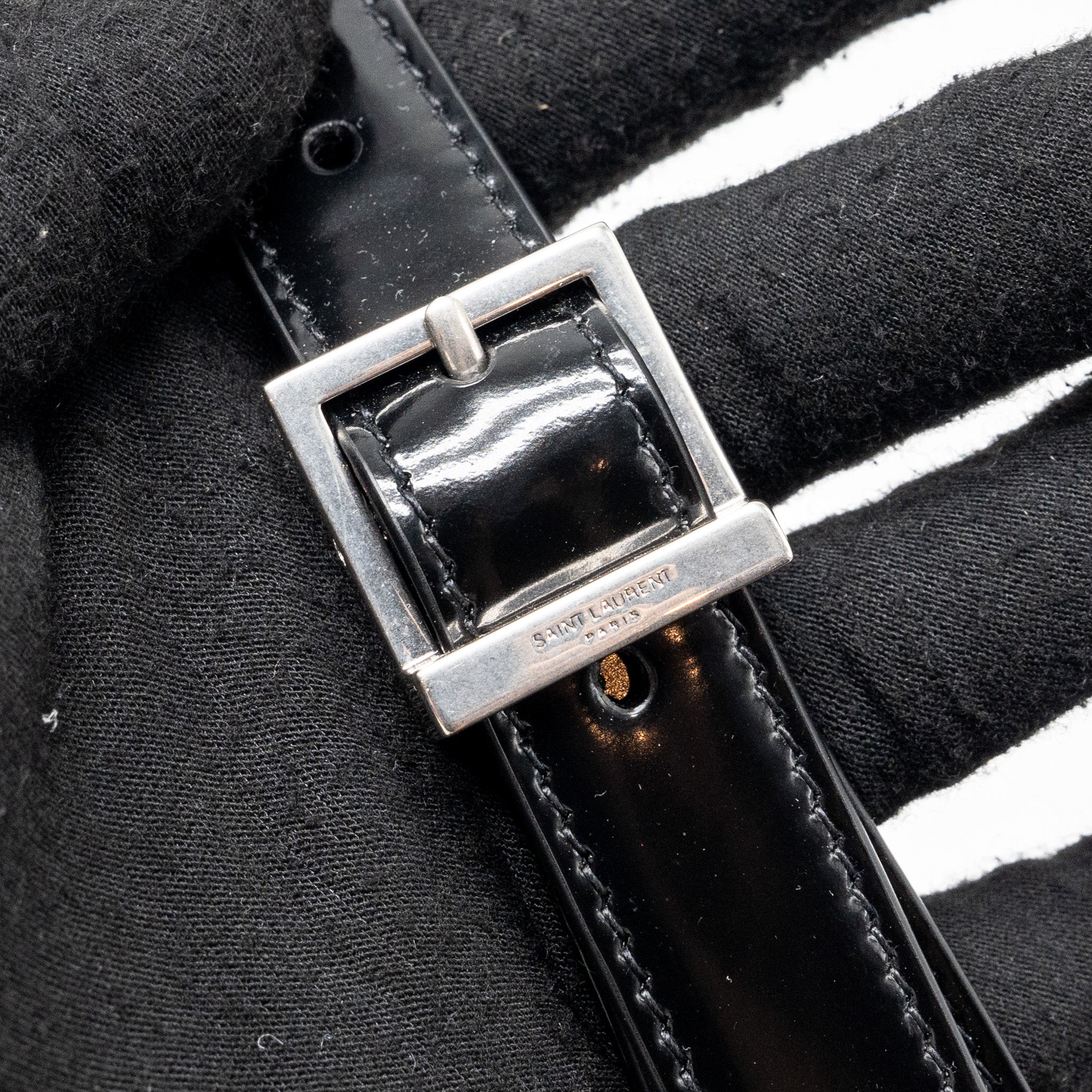 SAINT LAURENT LE 5 A 7 SHINY CALFSKIN BLACK SHW