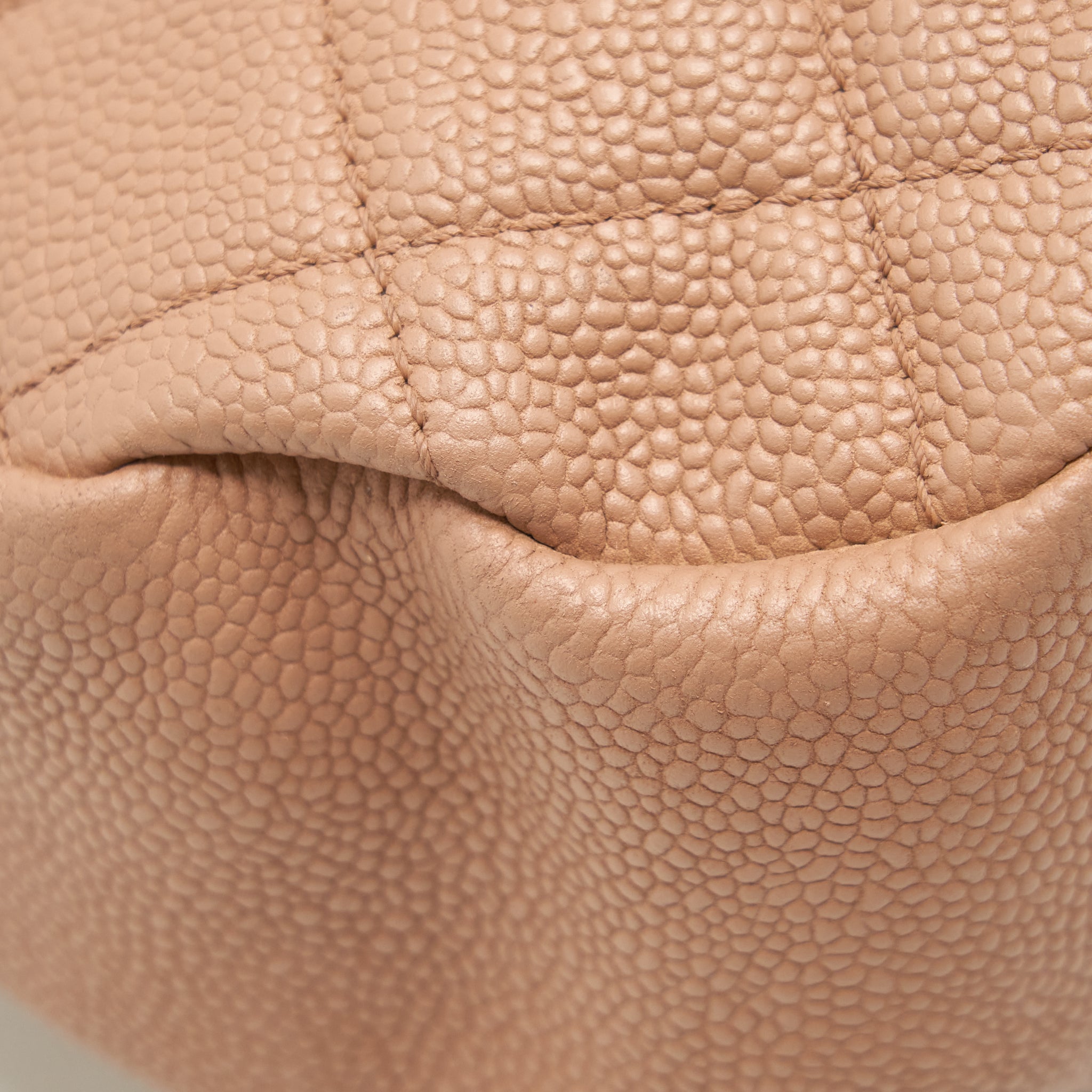 CHANEL ROUND FLAP BAG CAVIAR DARK BEIGE GHW