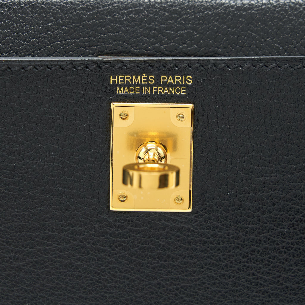 HERMES MINI KELLY 20CM CHÈVRE CHAMKILA BLACK GHW