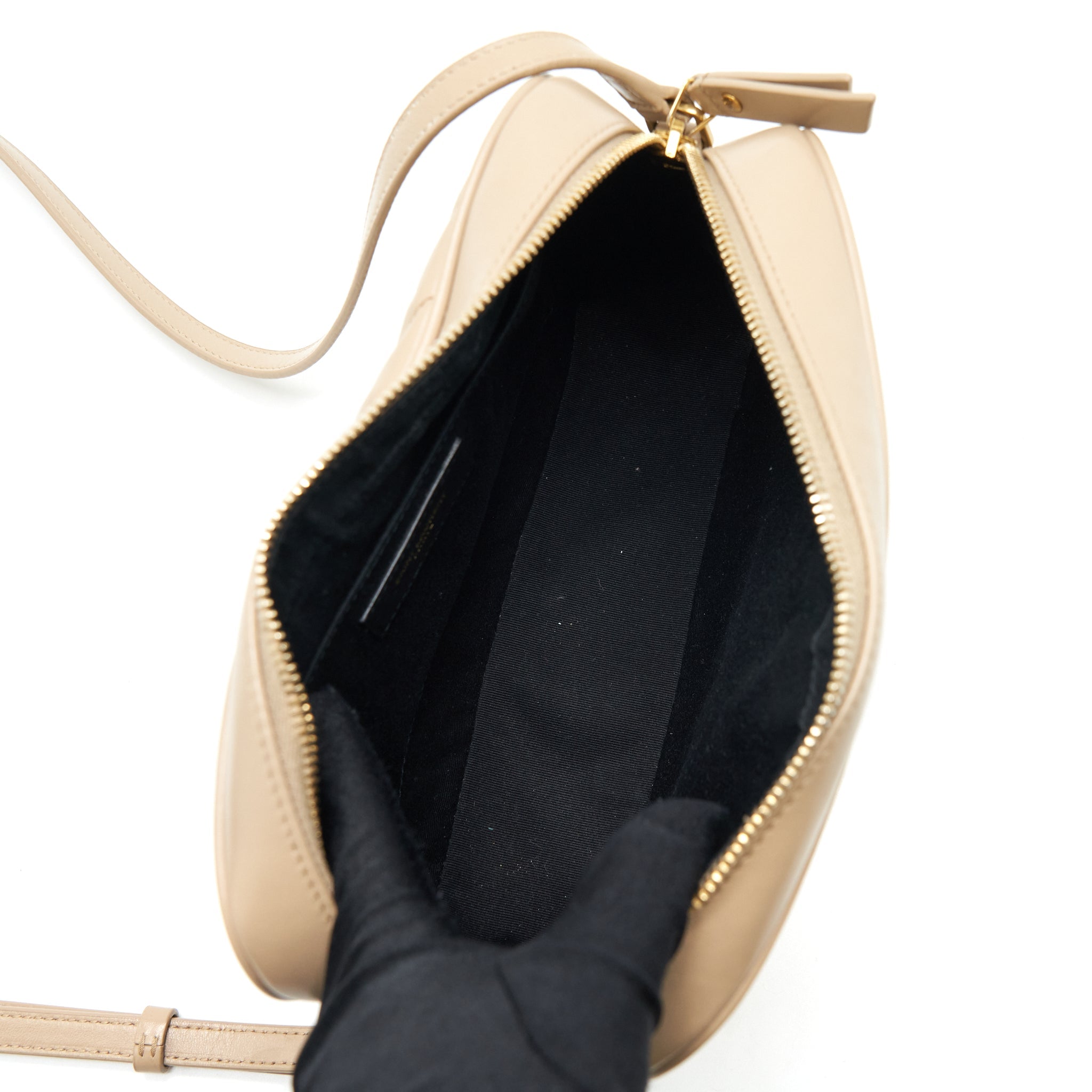SAINT LAURENT LOU CAMERA BAG CALFSKIN DARK BEIGE GHW