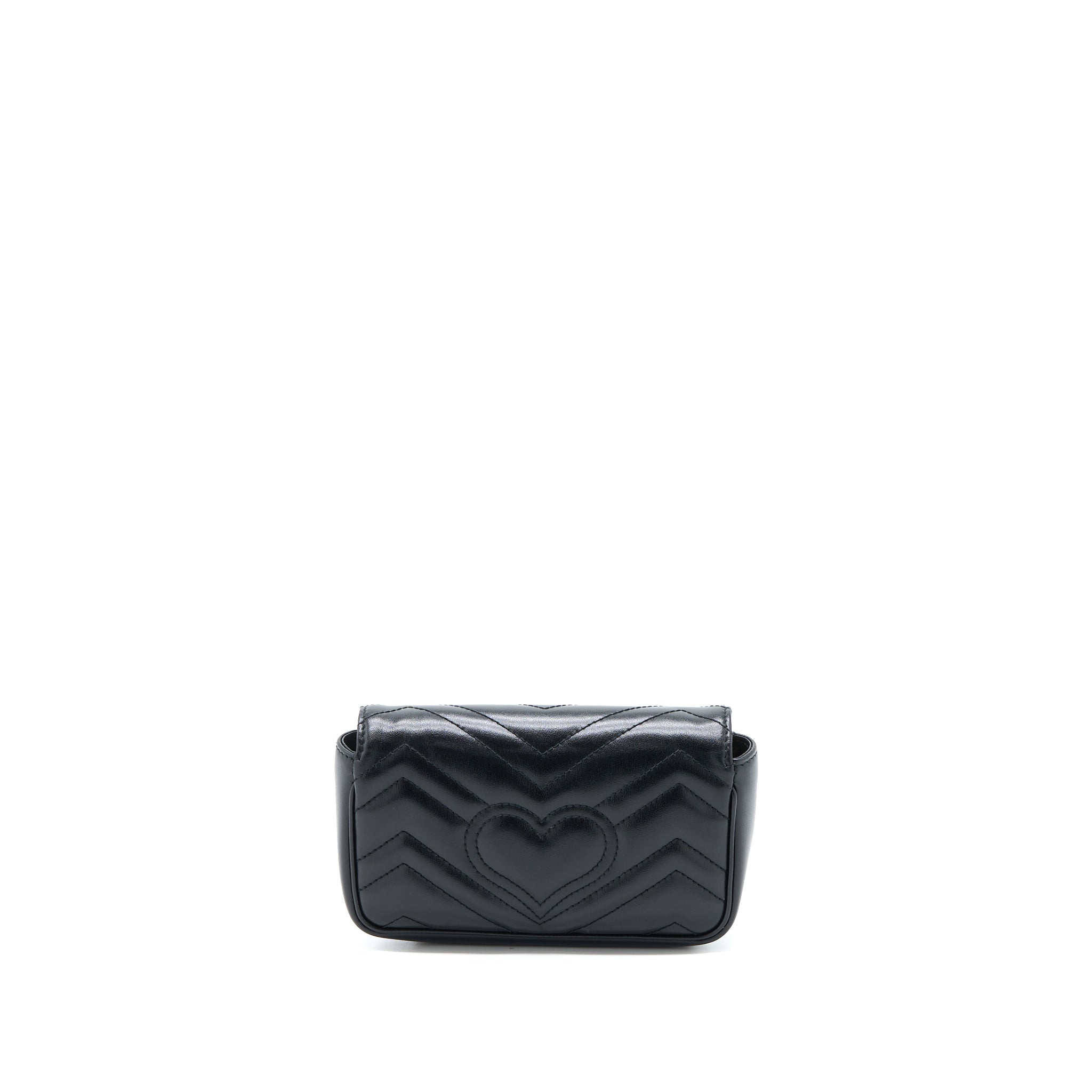 GUCCI GG MARMONT SUPER MINI BAG CALFSKIN BLACK GHW