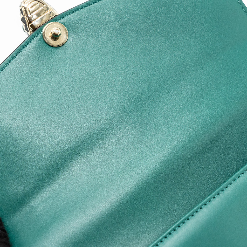 BVLGARI TOP HANDLE SERPENTI BAG CALFSKIN GREEN LGHW