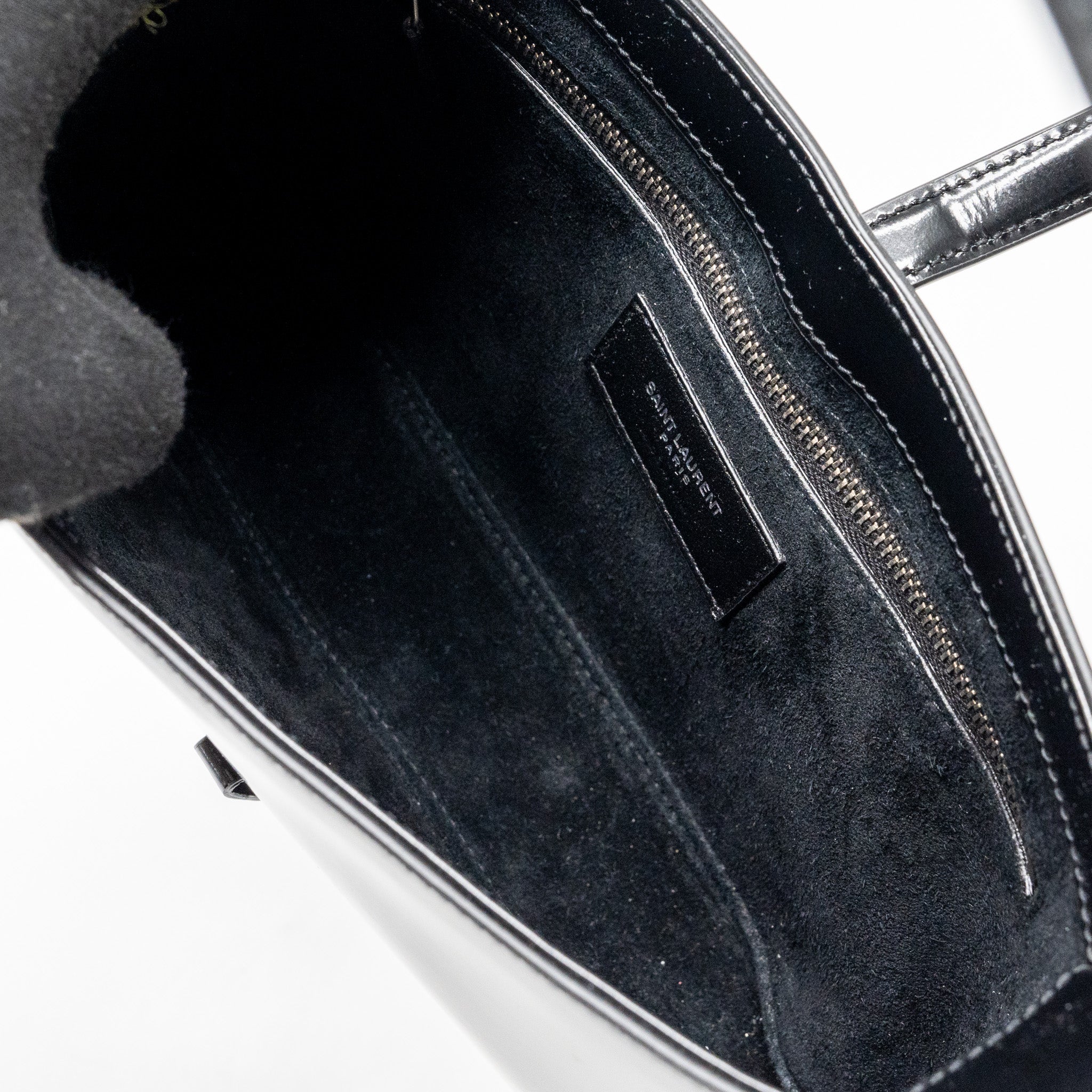 SAINT LAURENT LE 5 A 7 SHINY CALFSKIN BLACK SHW