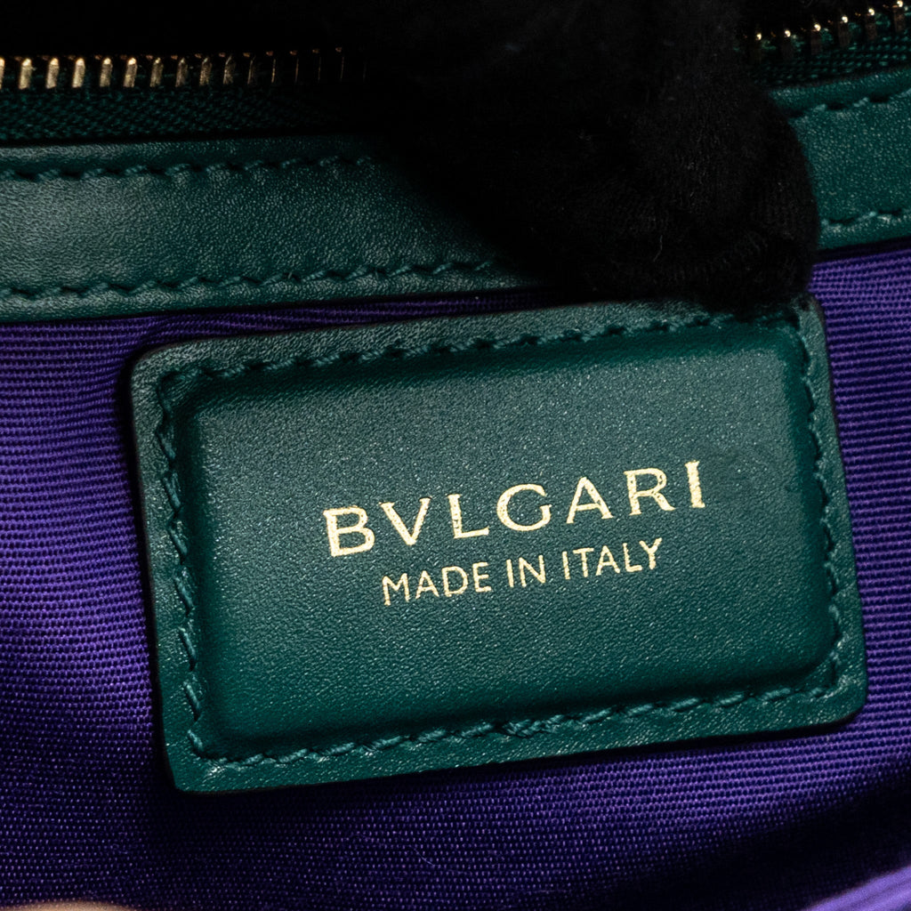 BVLGARI TOP HANDLE SERPENTI BAG CALFSKIN GREEN LGHW