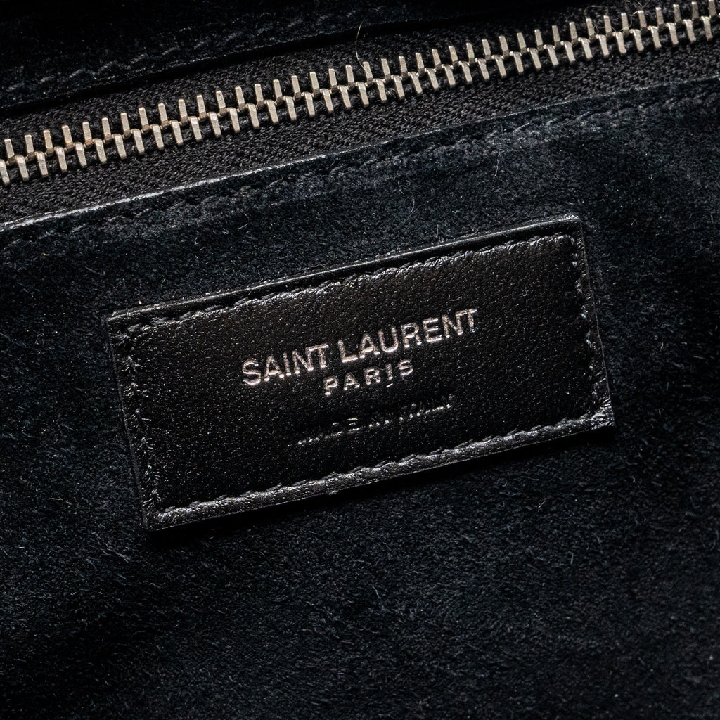 SAINT LAURENT LE 5 A 7 SHINY CALFSKIN BLACK SHW