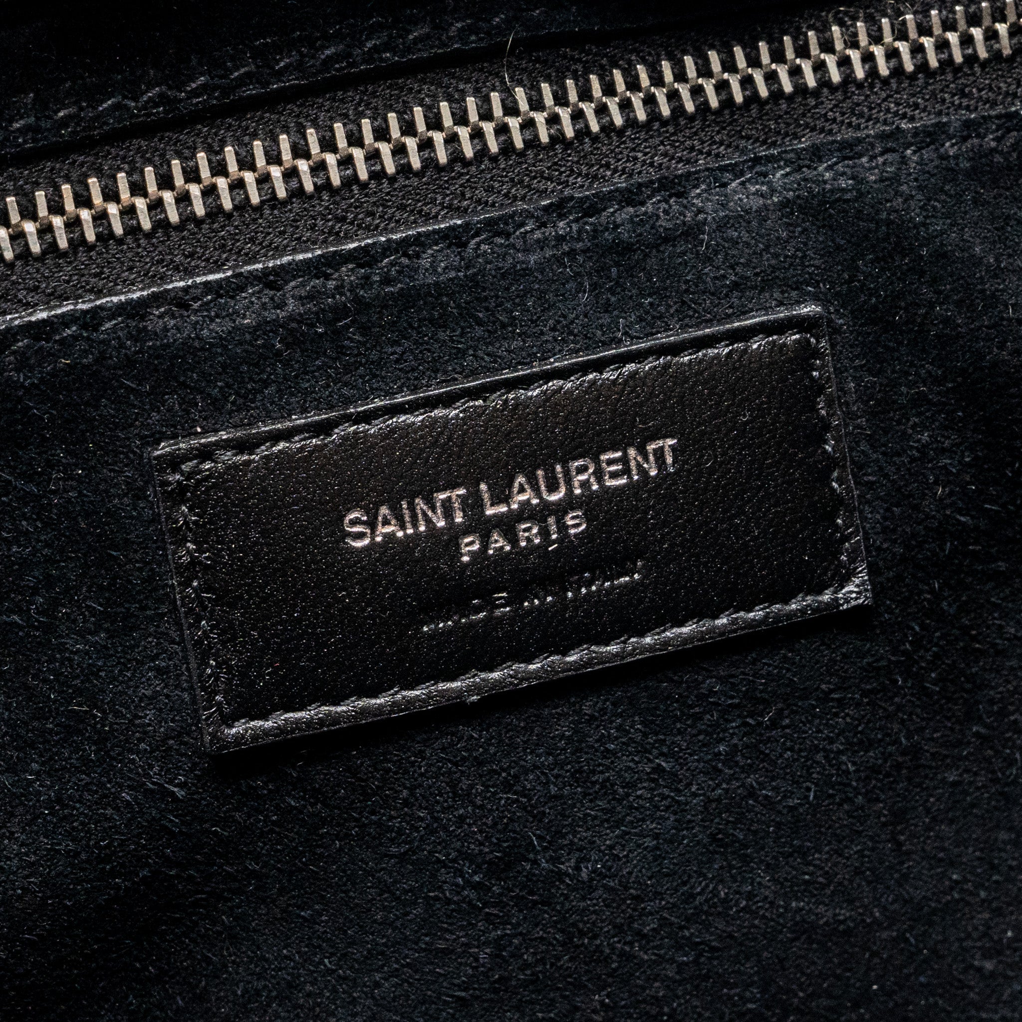 SAINT LAURENT LE 5 A 7 SHINY CALFSKIN BLACK SHW