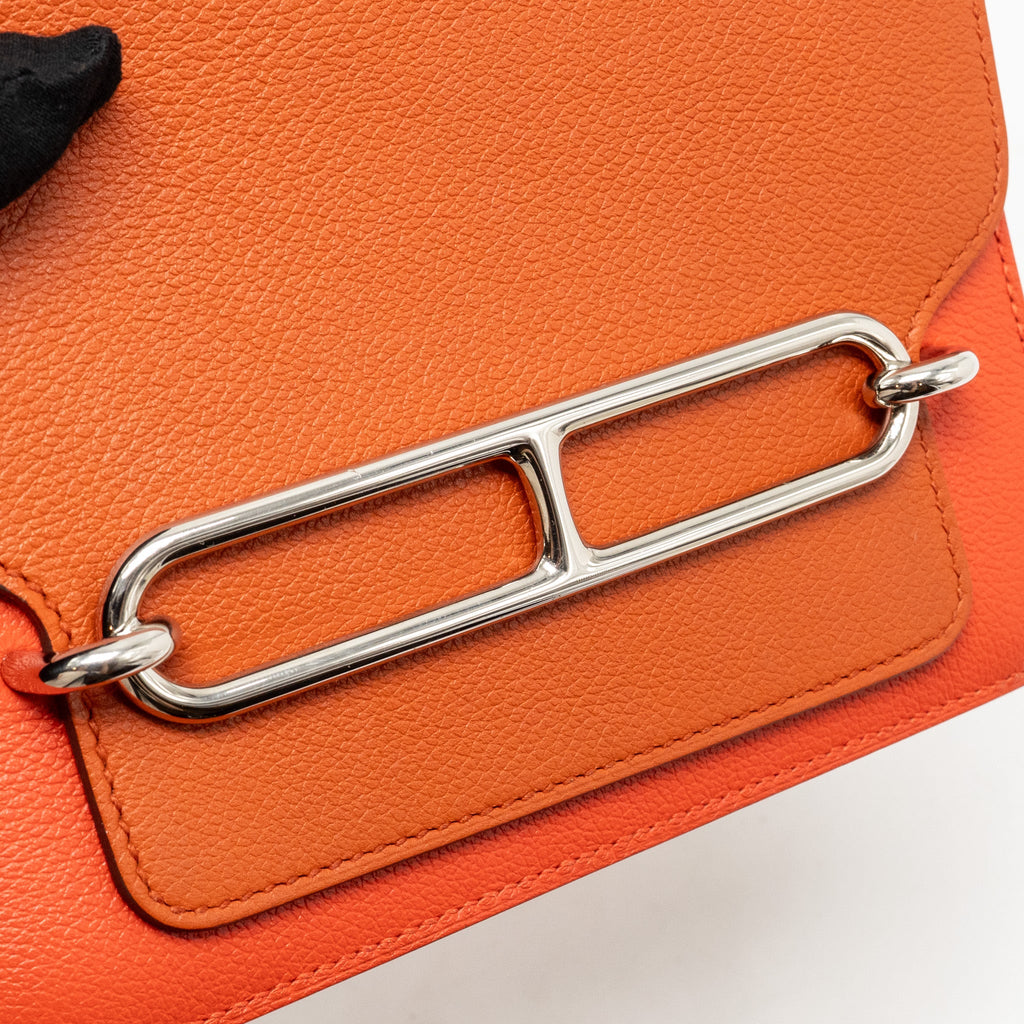 HERMES MINI ROULIS EVERCOLOR BICOLOR CAPUCINE/TERRE BATTUE SHW