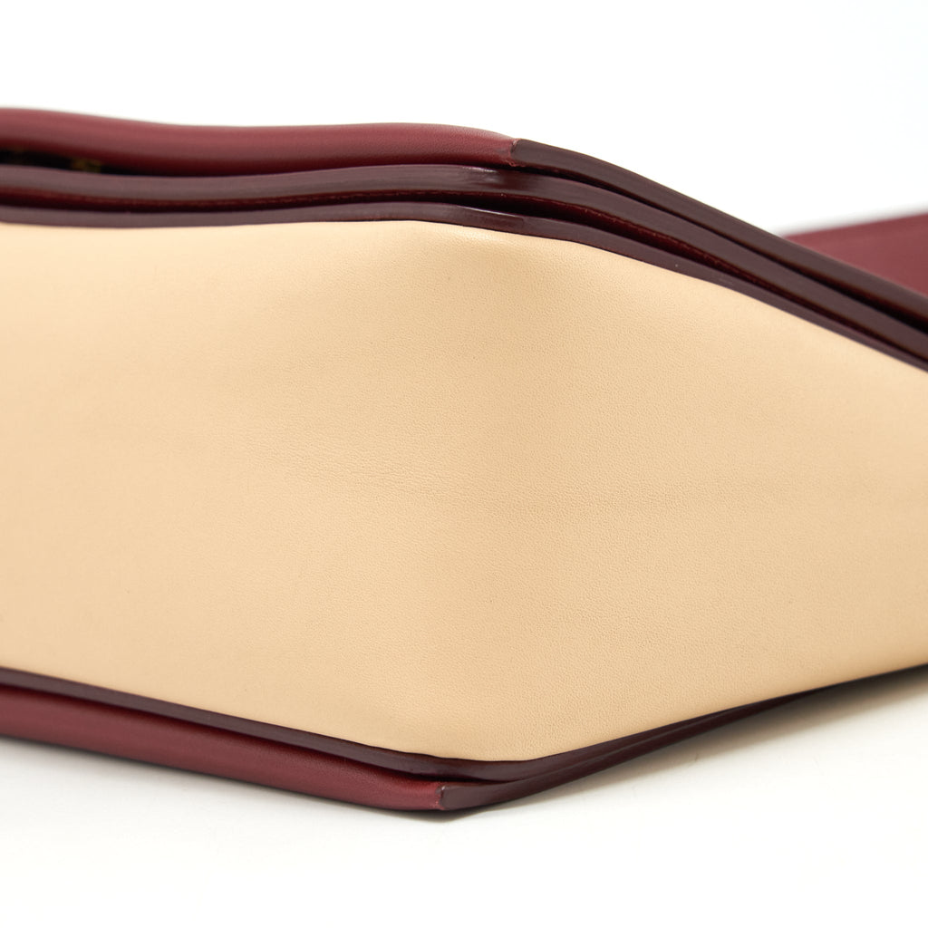 CELINE FRAME BAG DARK RED/LIGHT BEIGE GHW