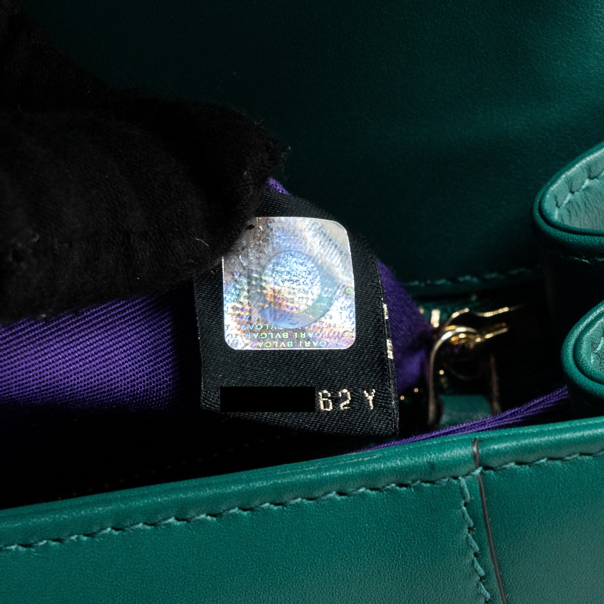 BVLGARI TOP HANDLE SERPENTI BAG CALFSKIN GREEN LGHW