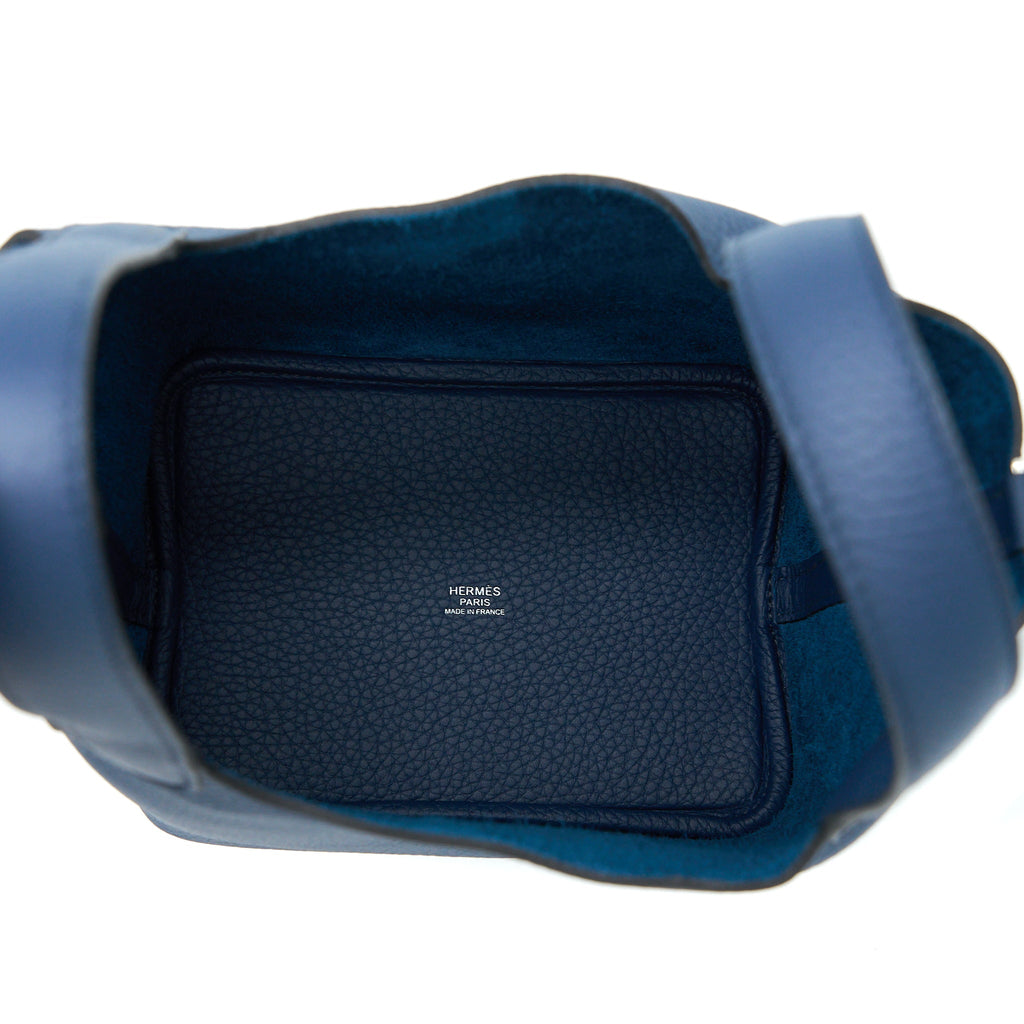 HERMES PICOTIN 18 LOCK BAG CLEMENCE 7P BLEU DE PRUSSE SHW