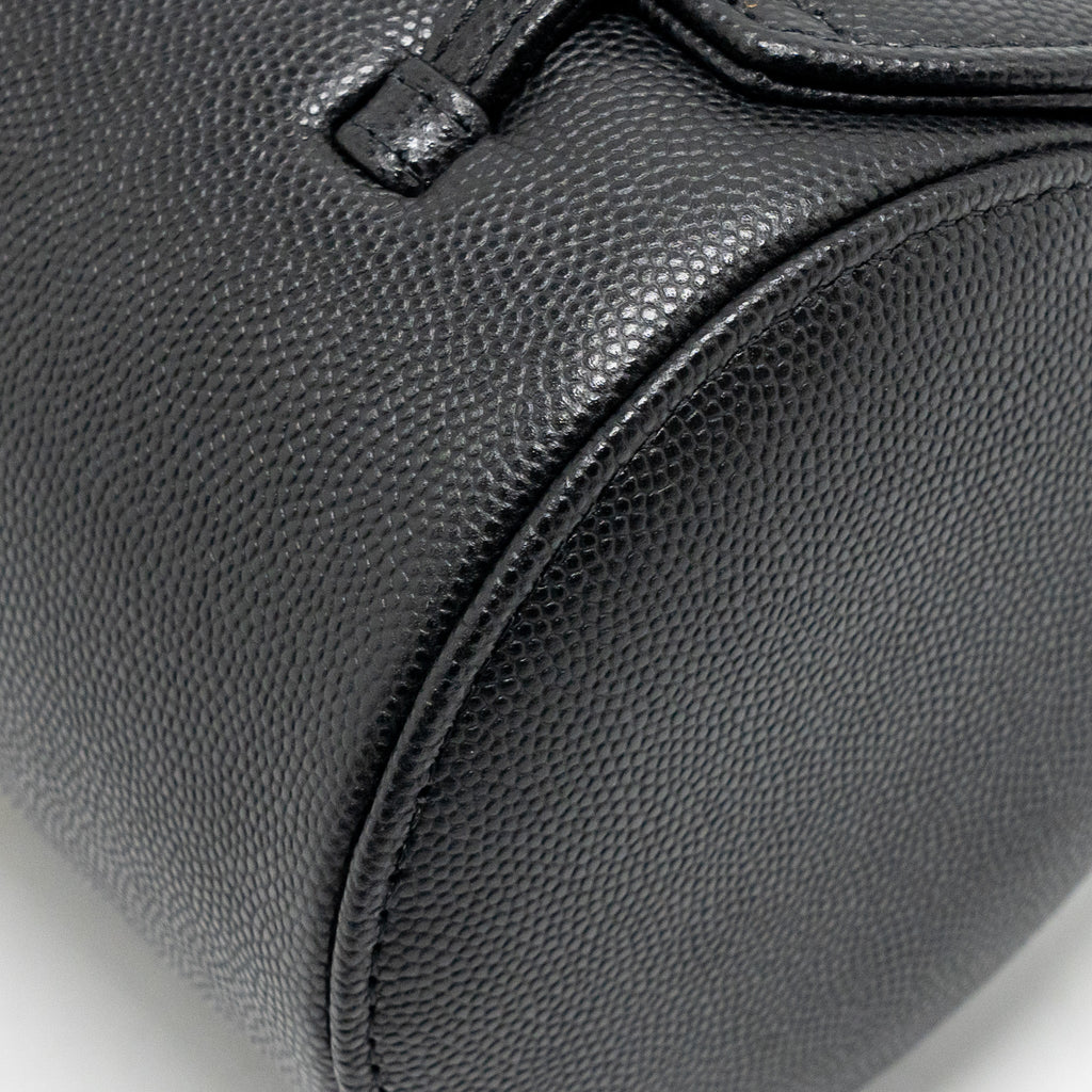 CHANEL 26P PREPPY BOWLING SHOULDER BAG CAVIAR BLACK GHW (MICROCHIP)