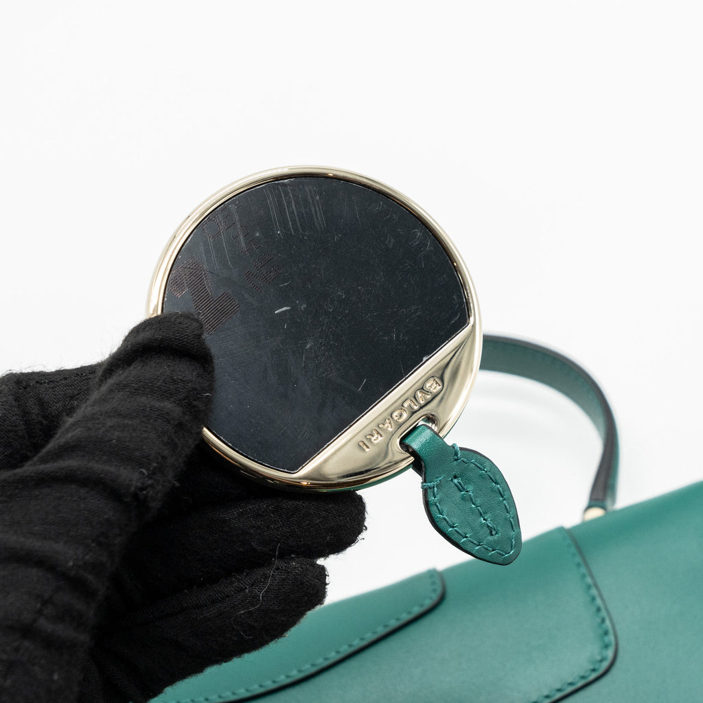 BVLGARI TOP HANDLE SERPENTI BAG CALFSKIN GREEN LGHW