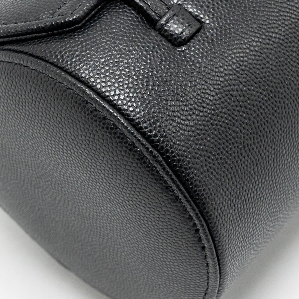 CHANEL 26P PREPPY BOWLING SHOULDER BAG CAVIAR BLACK GHW (MICROCHIP)