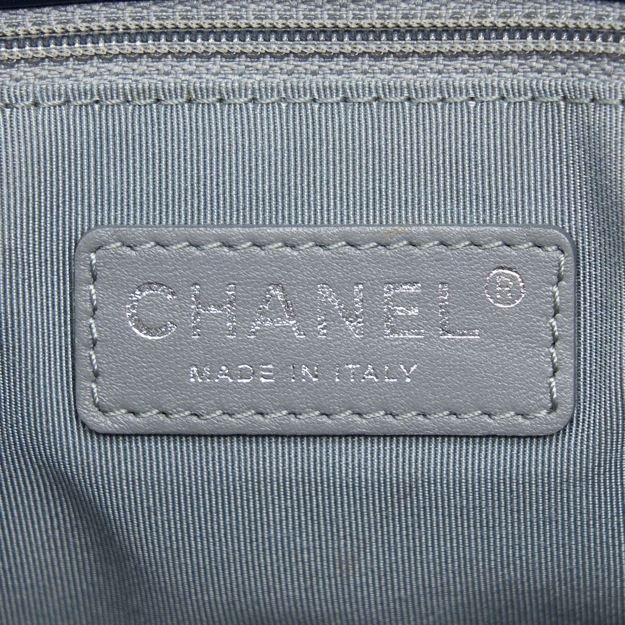 CHANEL FLAP HOBO BAG CALFSKIN NAVY WITH RUTHENIUM SLIVER HARDWARE