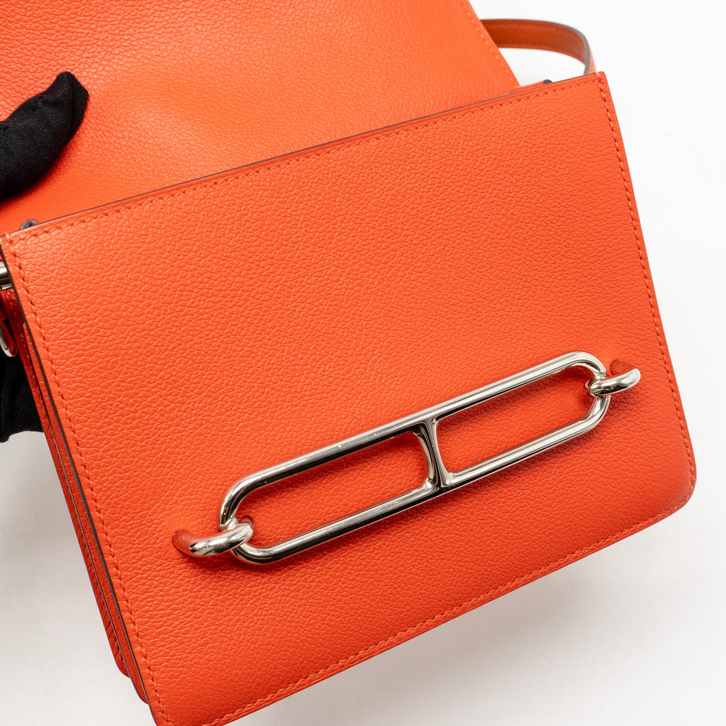 HERMES MINI ROULIS EVERCOLOR BICOLOR CAPUCINE/TERRE BATTUE SHW