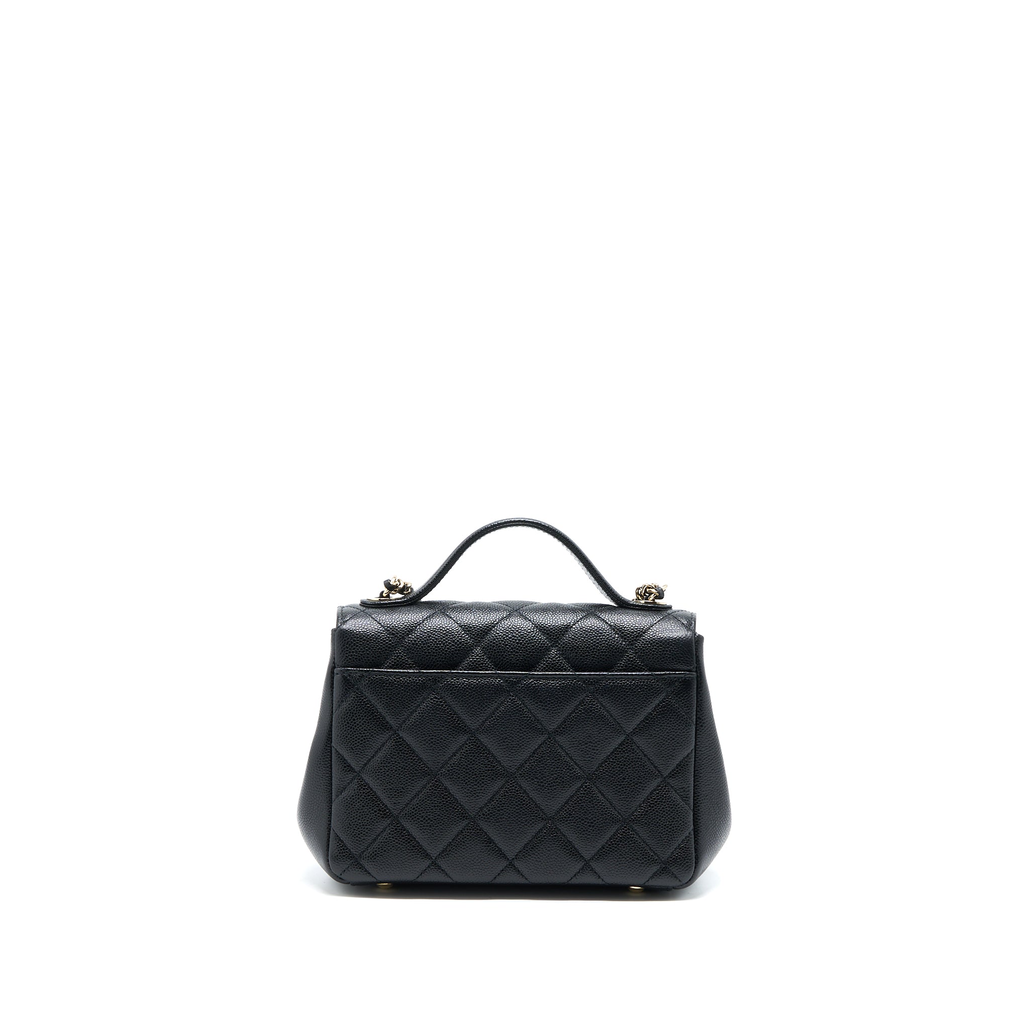 CHANEL SMALL BUSINESS AFFINITY CAVIAR BLACK LGHW (MICROCHIP)