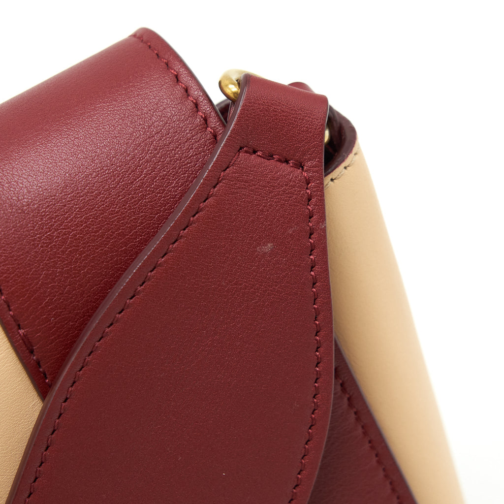 CELINE FRAME BAG DARK RED/LIGHT BEIGE GHW