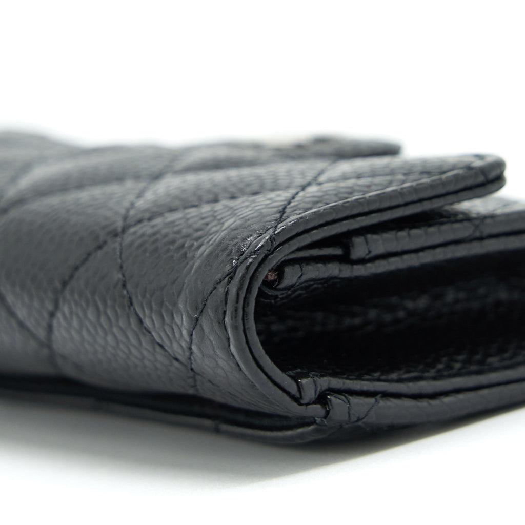 CHANEL CLASSIC FLAP CARD HOLDER CAVIAR BLACK SHW