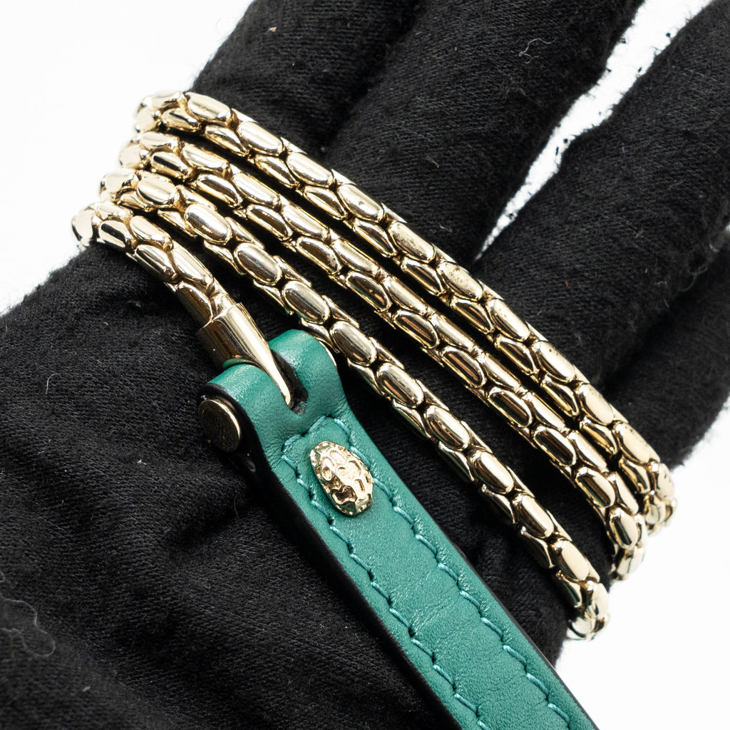 BVLGARI TOP HANDLE SERPENTI BAG CALFSKIN GREEN LGHW