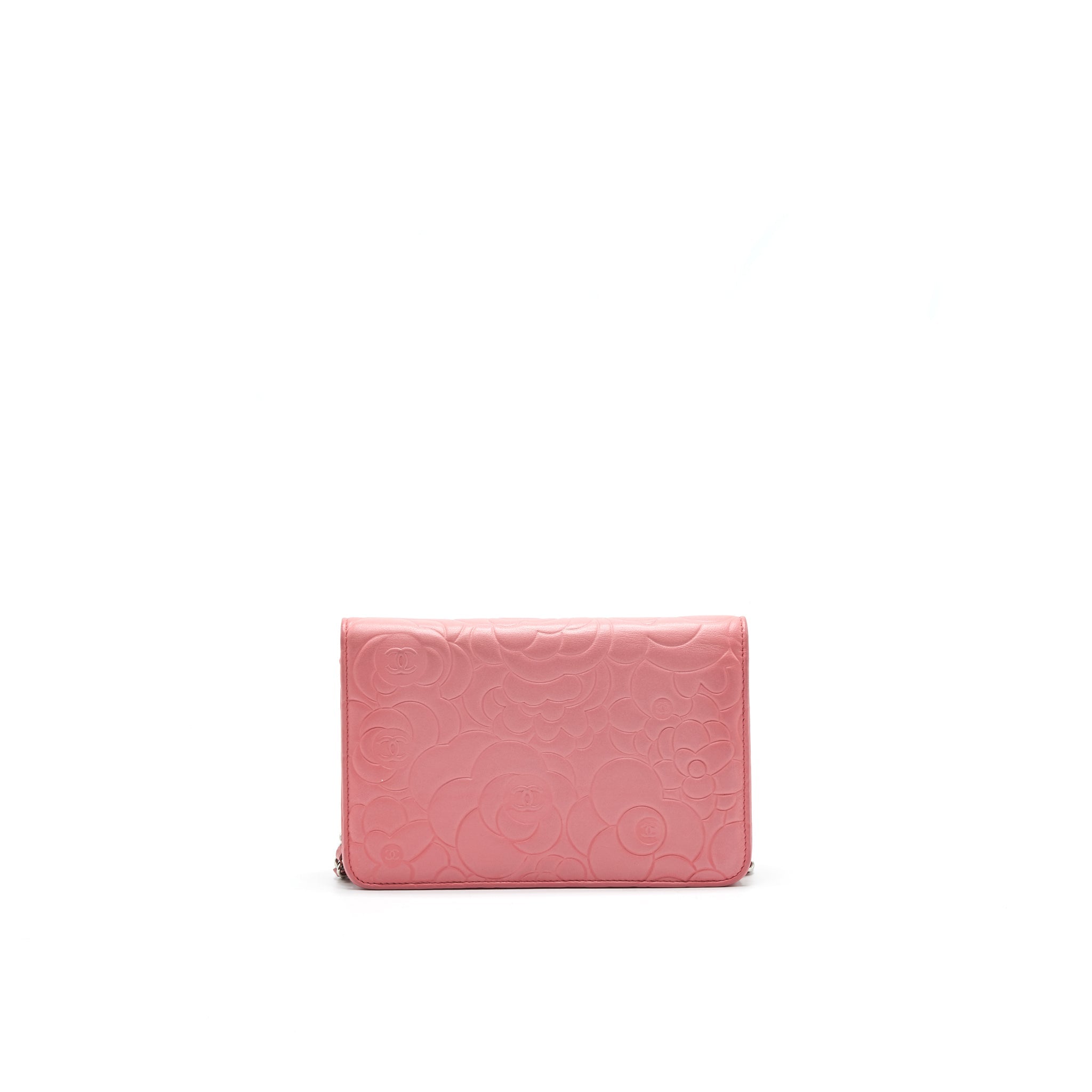 CHANEL CAMELIA WALLET ON CHAIN PINK SHW