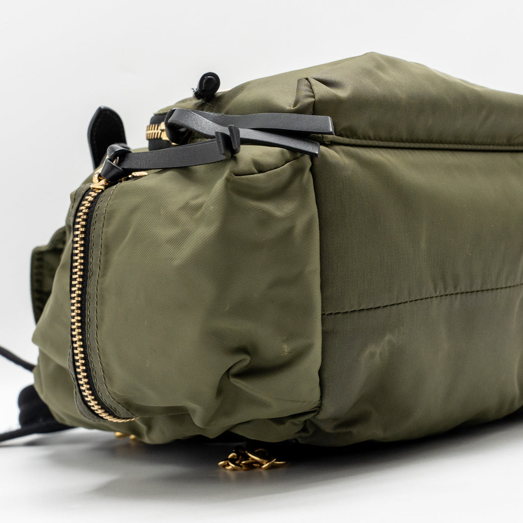 BURBERRY PATCHES RUCKSACK MEDIUM BACKPACK NYLON DARK GREEN GHW