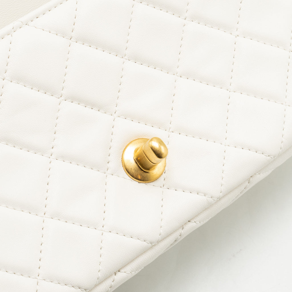 CHANEL PEARL CRUSH MINI RECTANGULAR FLAP BAG LAMBSKIN WHITE GHW(MICROCHIP)