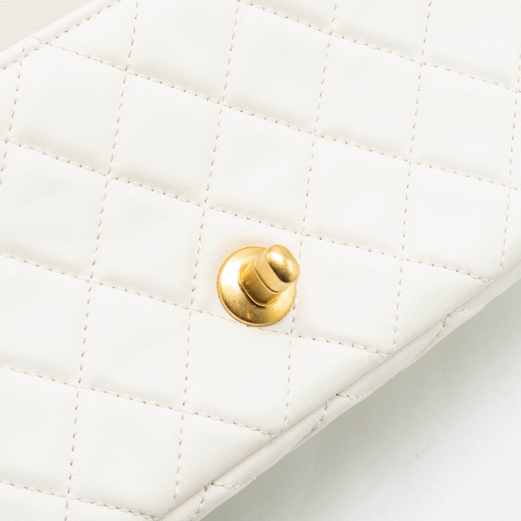 CHANEL PEARL CRUSH MINI RECTANGULAR FLAP BAG LAMBSKIN WHITE GHW(MICROCHIP)
