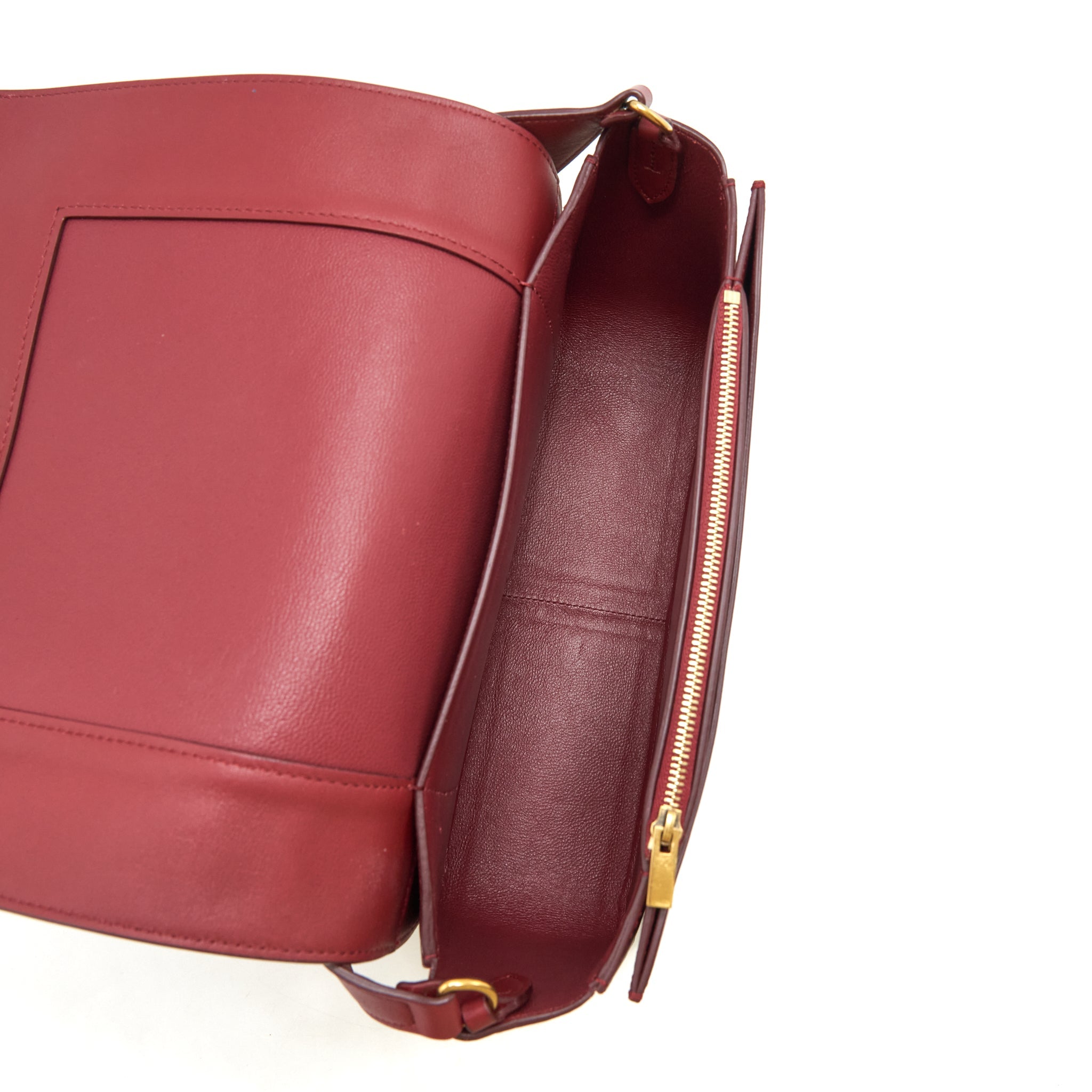 CELINE FRAME BAG DARK RED/LIGHT BEIGE GHW