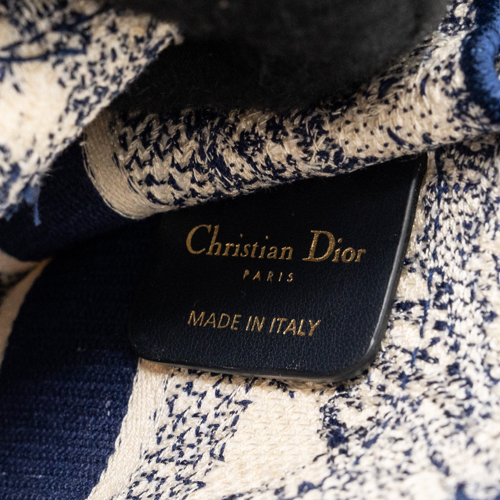 DIOR MINI BOOK TOTE LIMITED EDITION TOILE DE JOUY REVERSE EMBROIDERY
