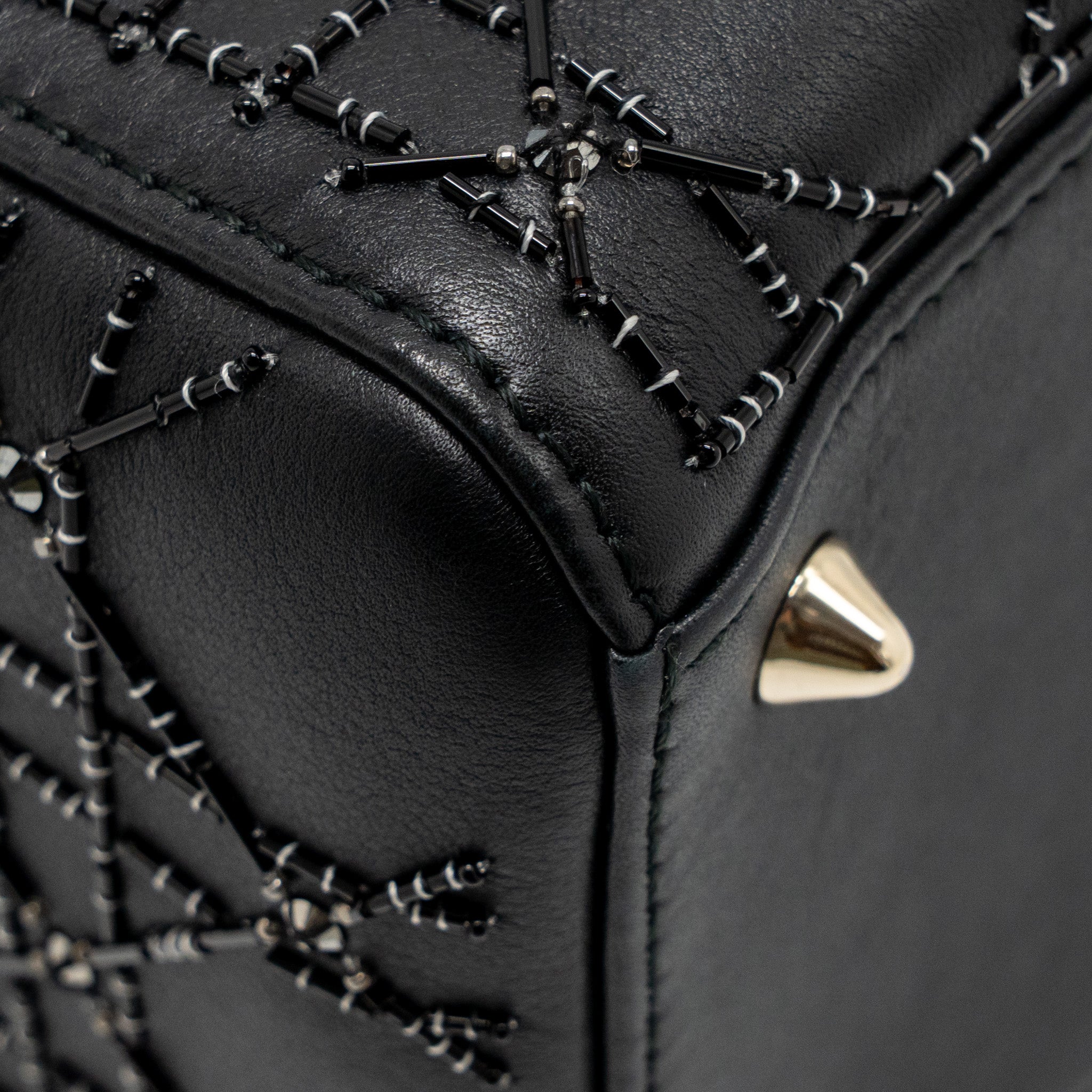 DIOR MEDIUM LADY DIOR EMBELLISHED CANNAGE LIMITED EDITION CALFSKIN BLACK LGHW