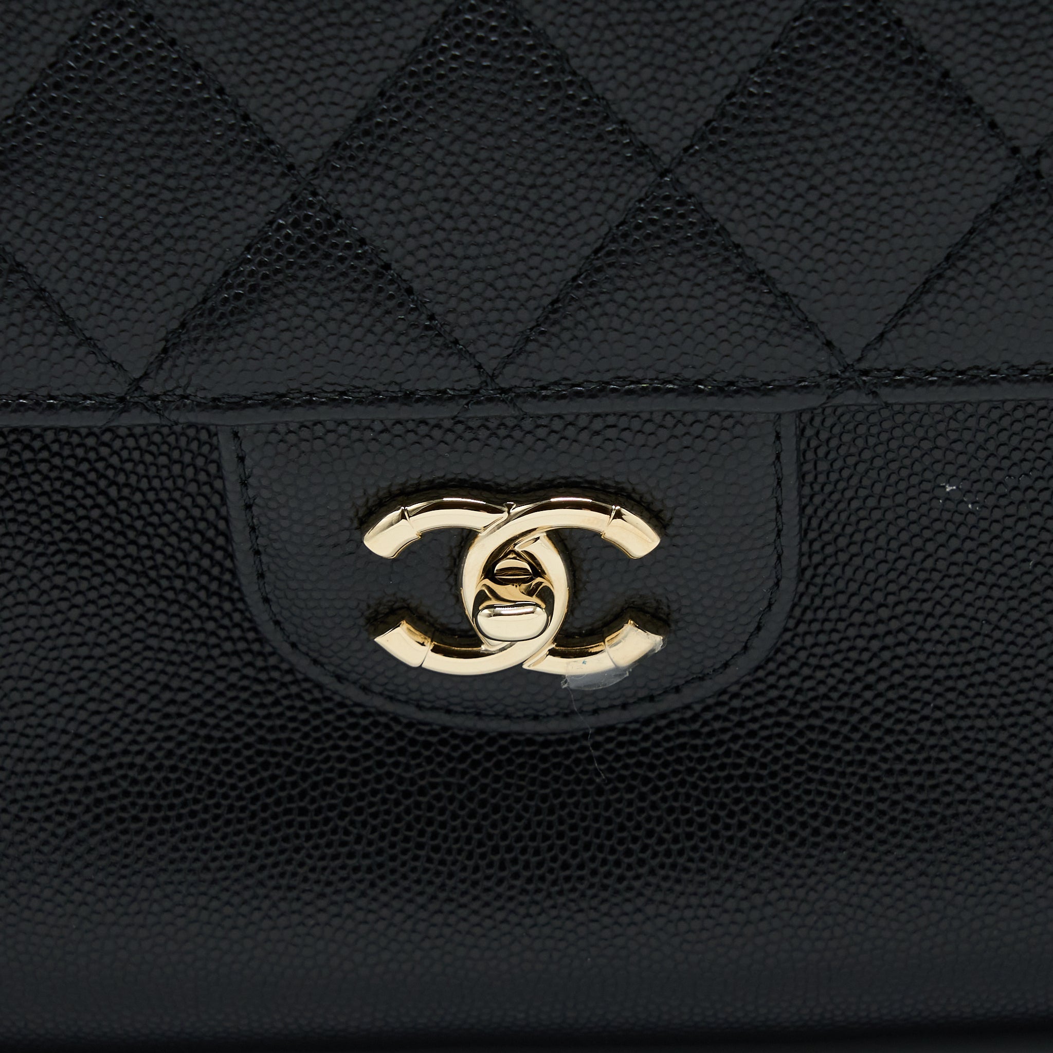 CHANEL 19C LARGE SHOPPING TOTE BAG CAVIAR BLACK LGHW
