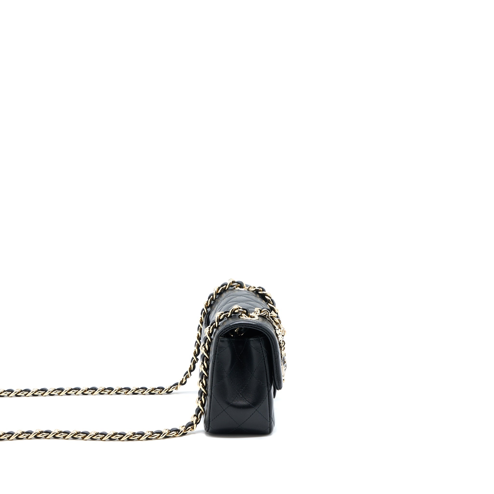 CHANEL MINI RECTANGULAR WITH COCO BAG CHARM LIMITED EDITION LAMBSKIN BLACK LGHW
