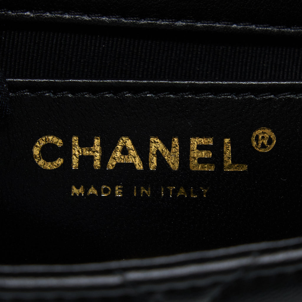 CHANEL 22S GIANT CHAIN FLAP SHOULDER BAG LAMBSKIN BLACK GHW (MICROCHIP)