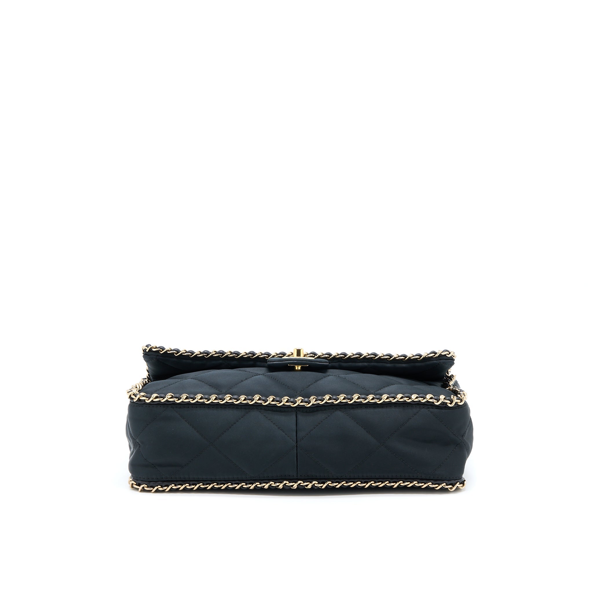 CHANEL SEASONAL FLAP BAG FABRIC BLACK GHW