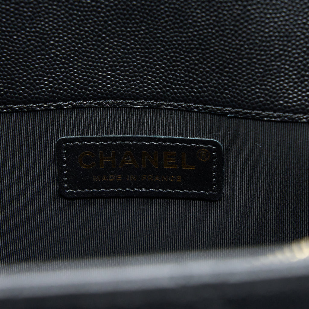 CHANEL 19C LARGE SHOPPING TOTE BAG CAVIAR BLACK LGHW