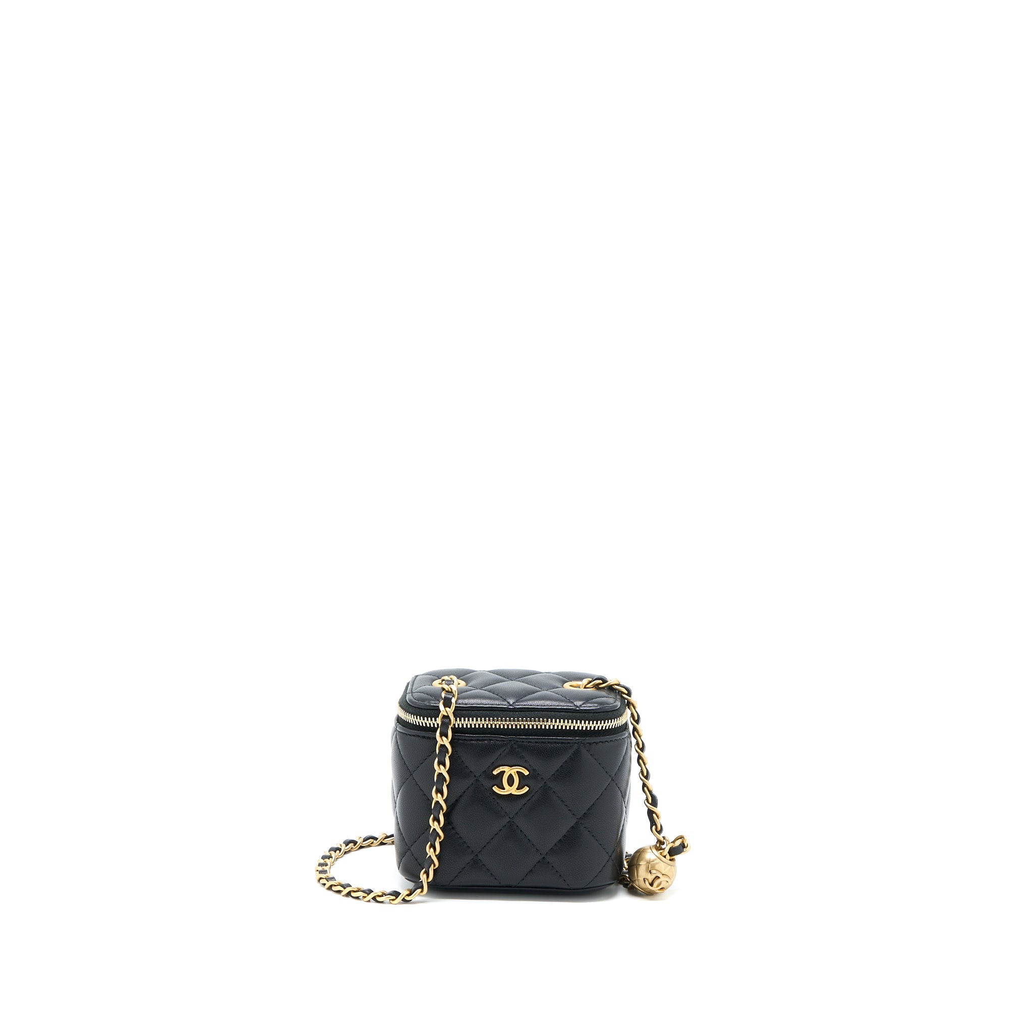 CHANEL PEARL CRUSH MINI VANITY LAMBSKIN BLACK GHW