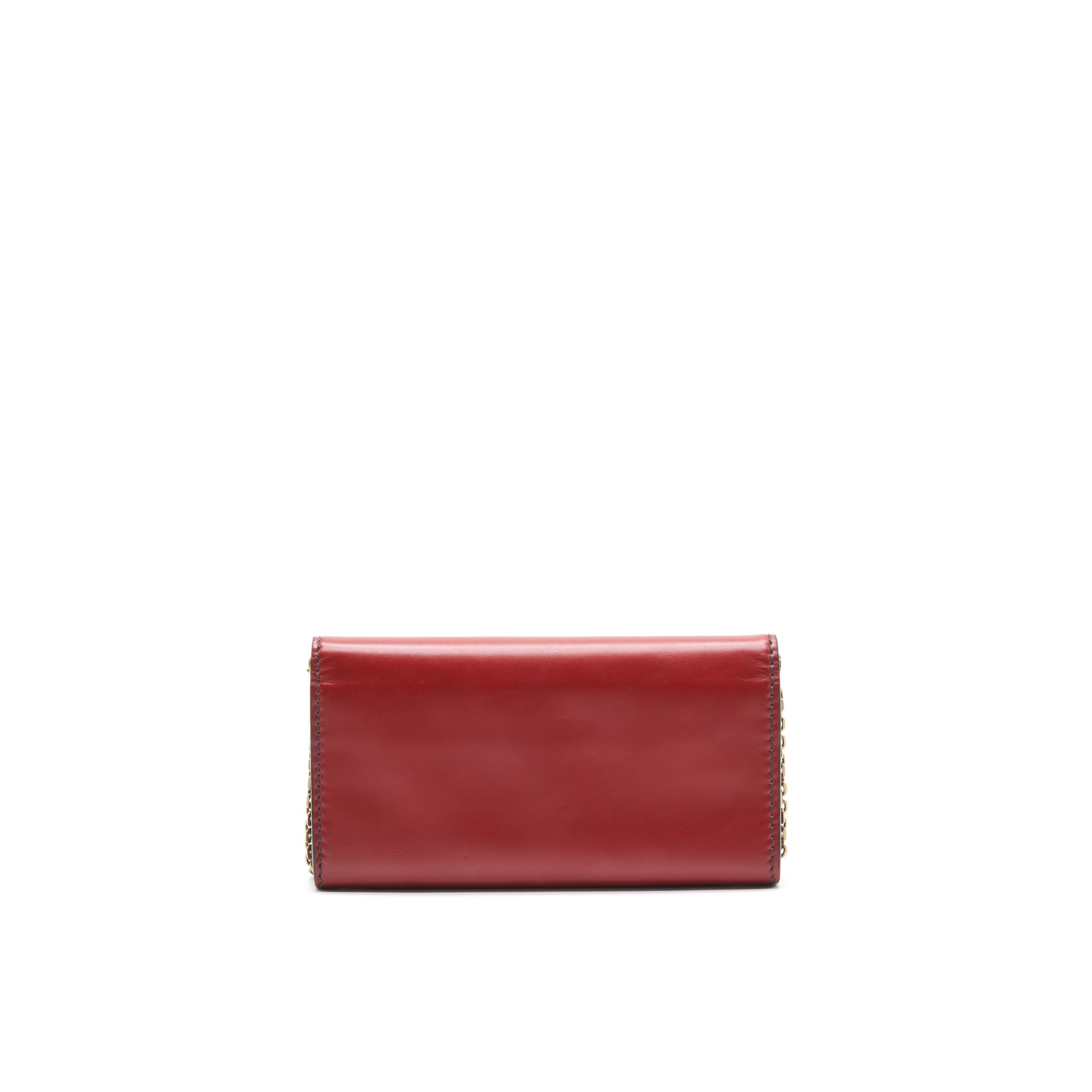 DIOR J'ADIOR SMALL LONG WALLET ON CHAIN RED WITH GHW