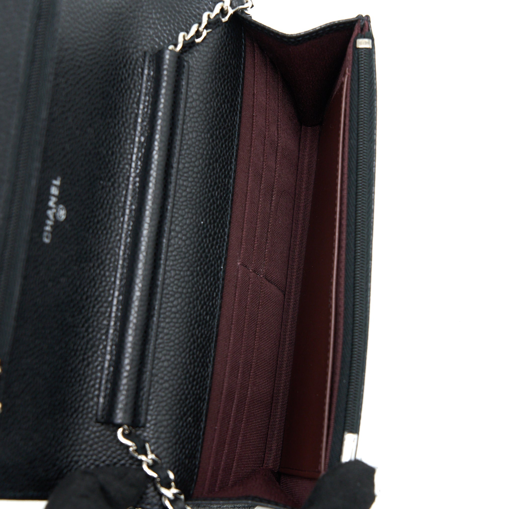 CHANEL CLASSIC WALLET ON CHAIN BLACK CAVIAR SHW