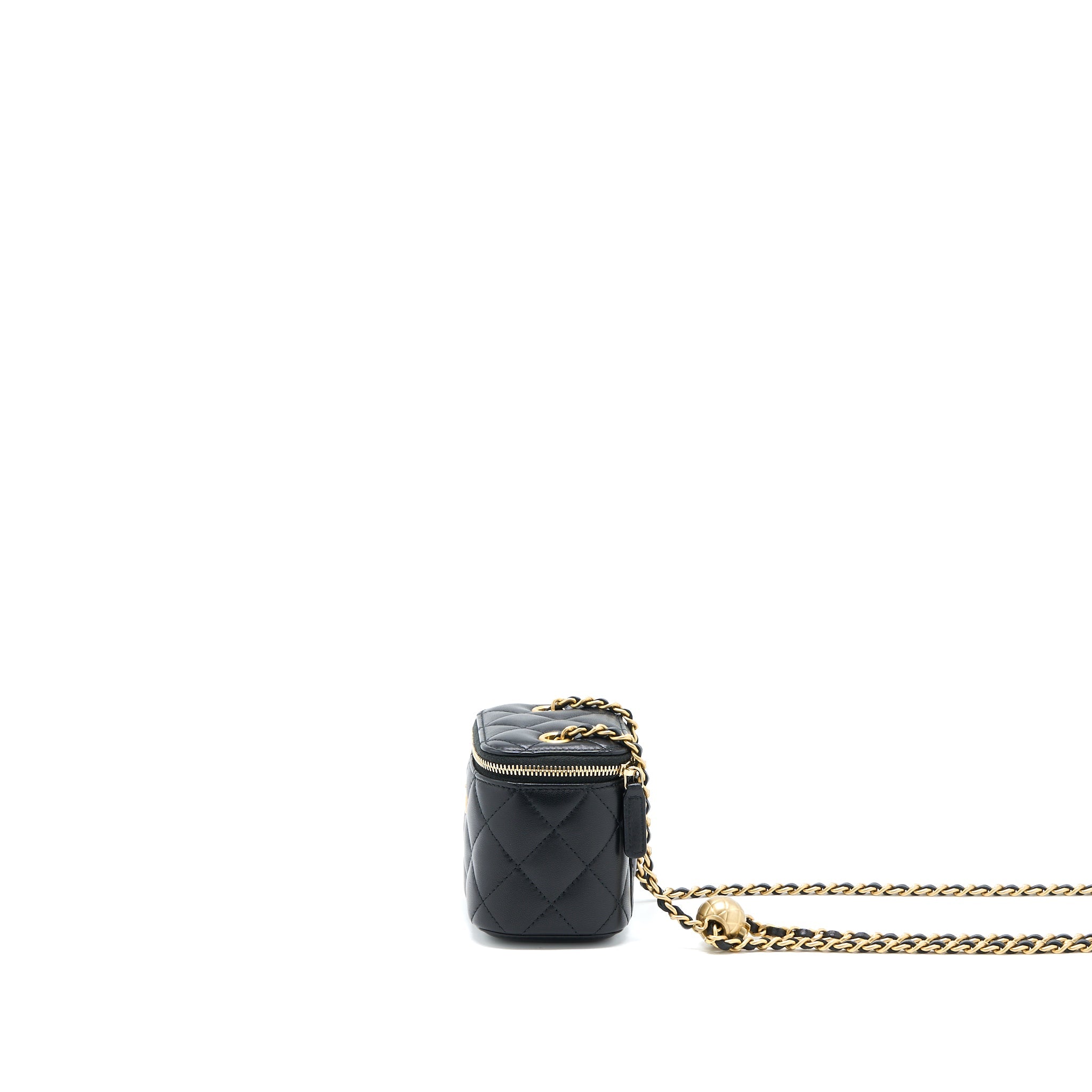 CHANEL PEARL CRUSH MINI VANITY LAMBSKIN BLACK GHW