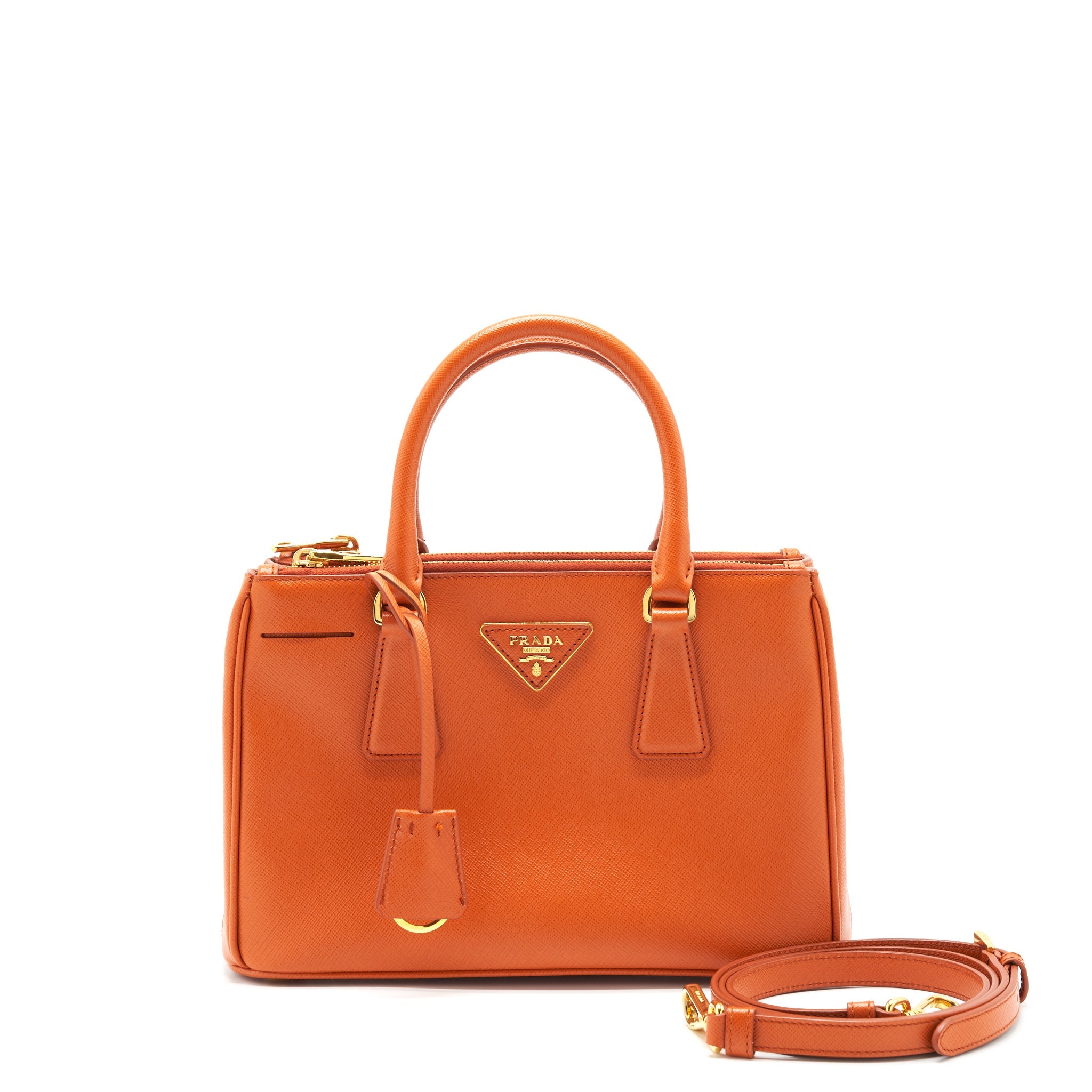 PRADA SAFFIANO TOTE BAG PAPAYA GHW