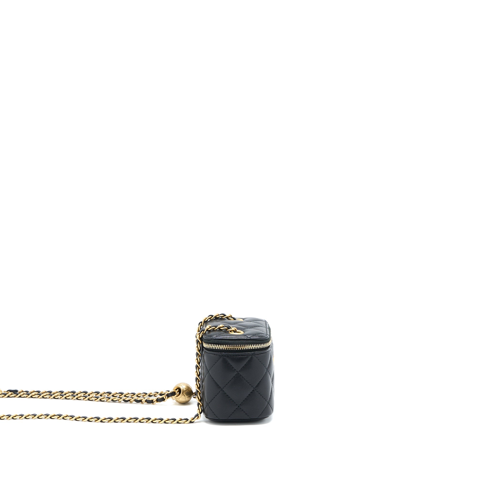 CHANEL PEARL CRUSH MINI VANITY LAMBSKIN BLACK GHW