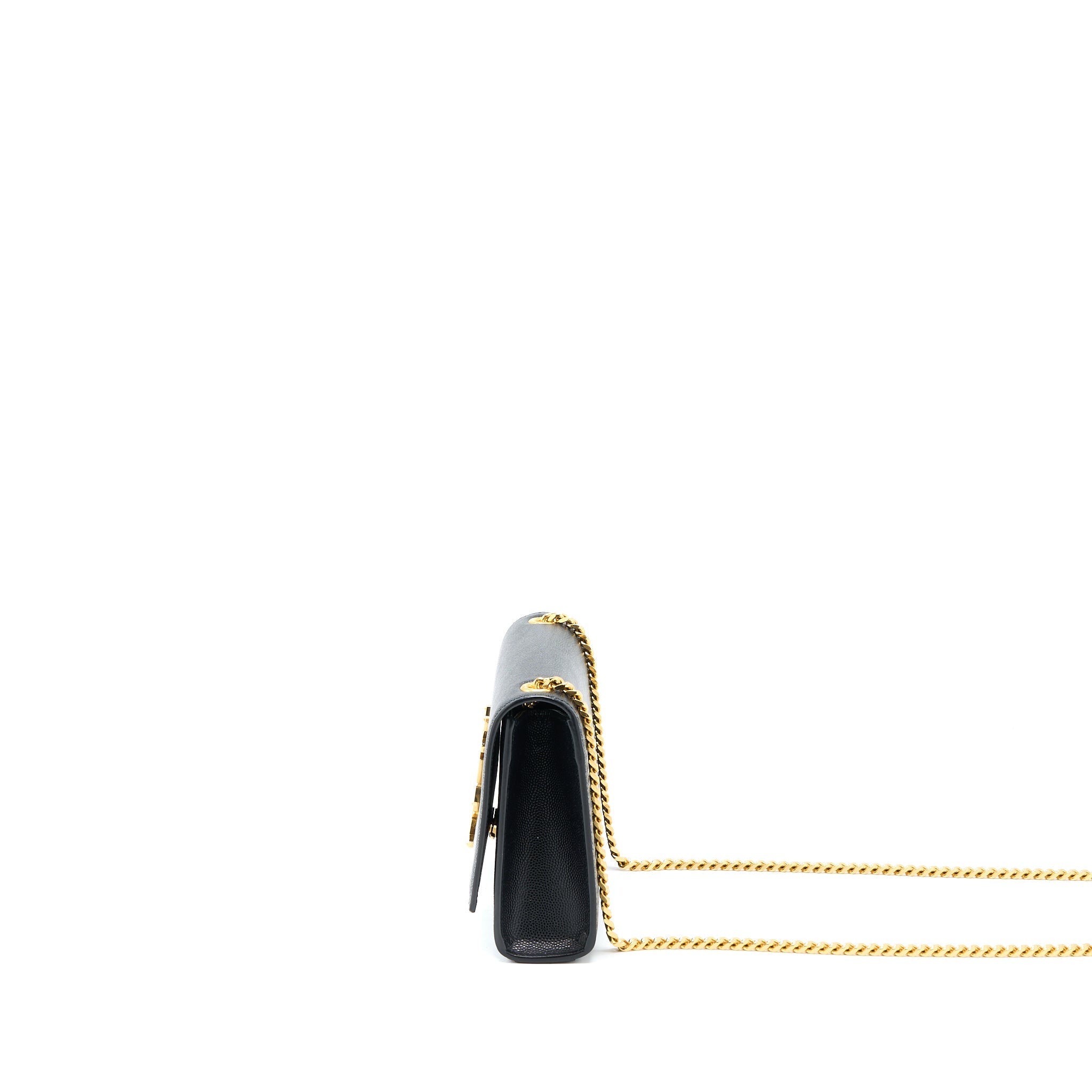 SAINT LAURENT SMALL KATE BAG GRAINED CALFSKIN BLACK GHW