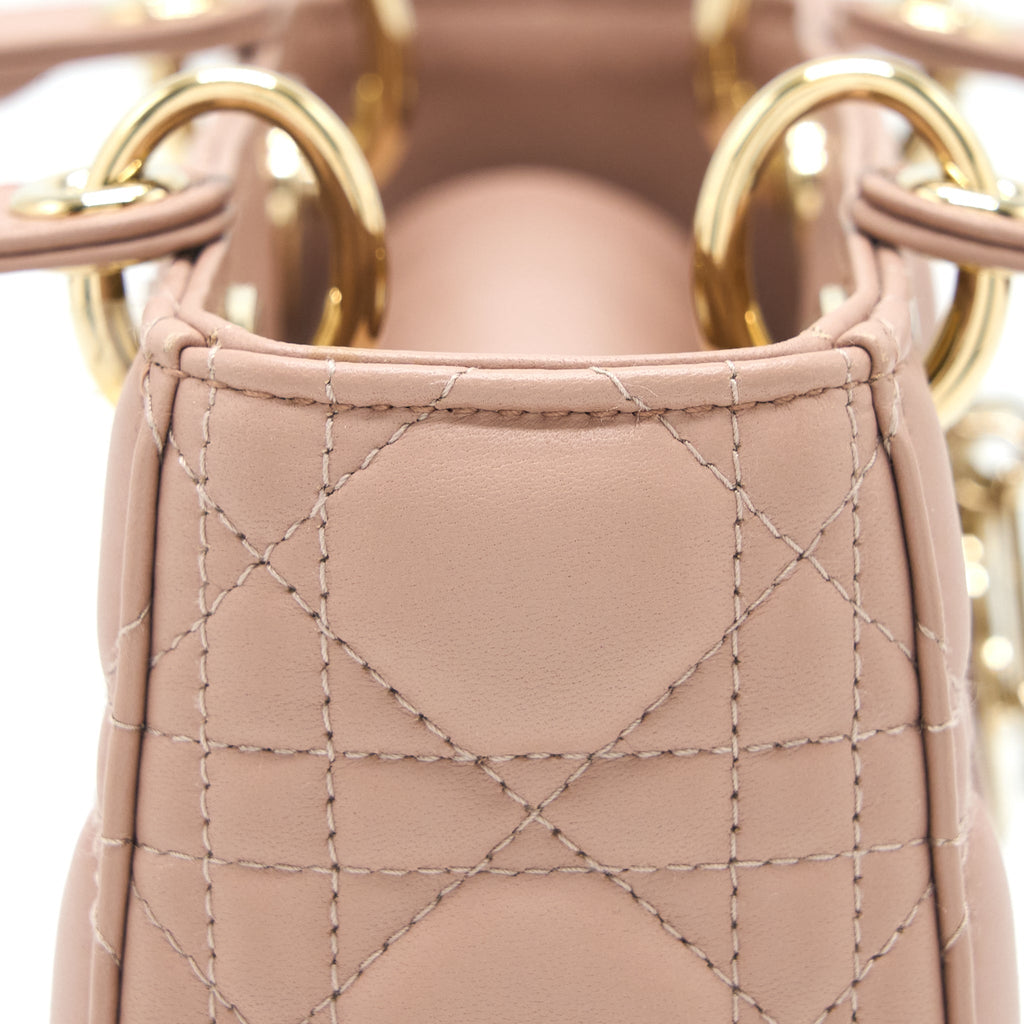 DIOR SMALL LADY DIOR MY ABCDIOR BAG LAMBSKIN PINK LGHW